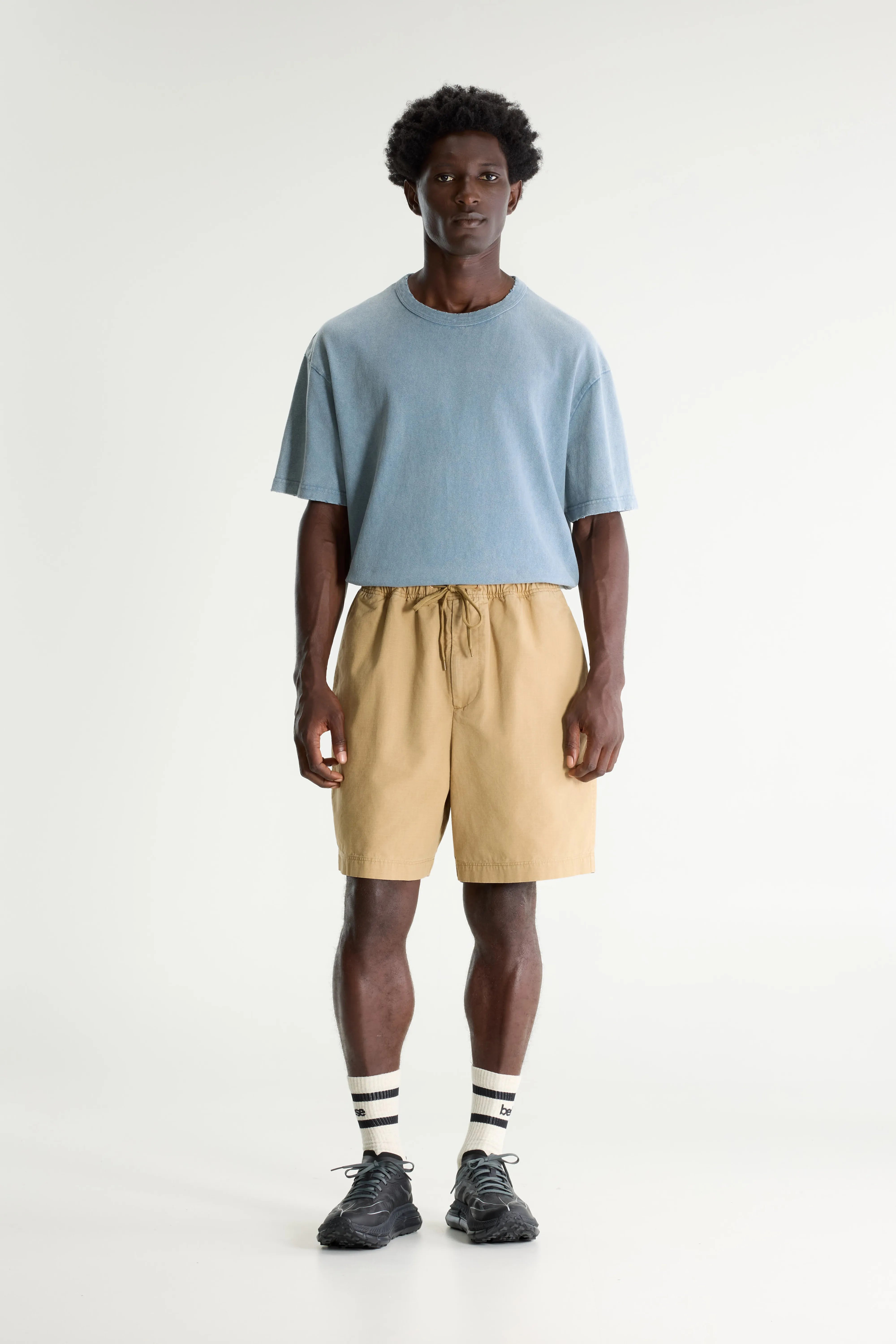 Flank Wide Shorts - Clay For Men | Bellerose
