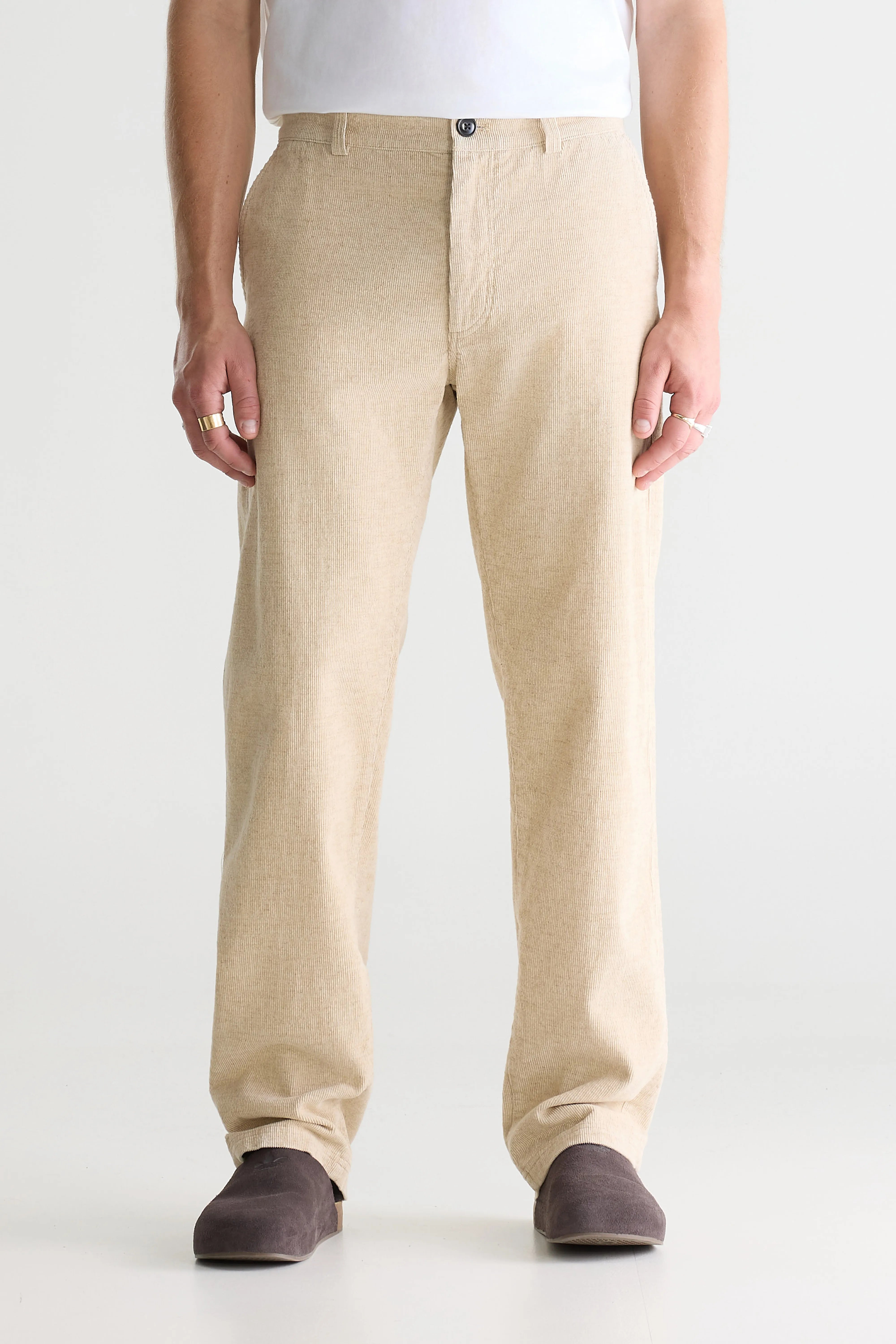Pantalon Chino En Velours Côtelé Jagger - Calcaire Pour Homme | Bellerose