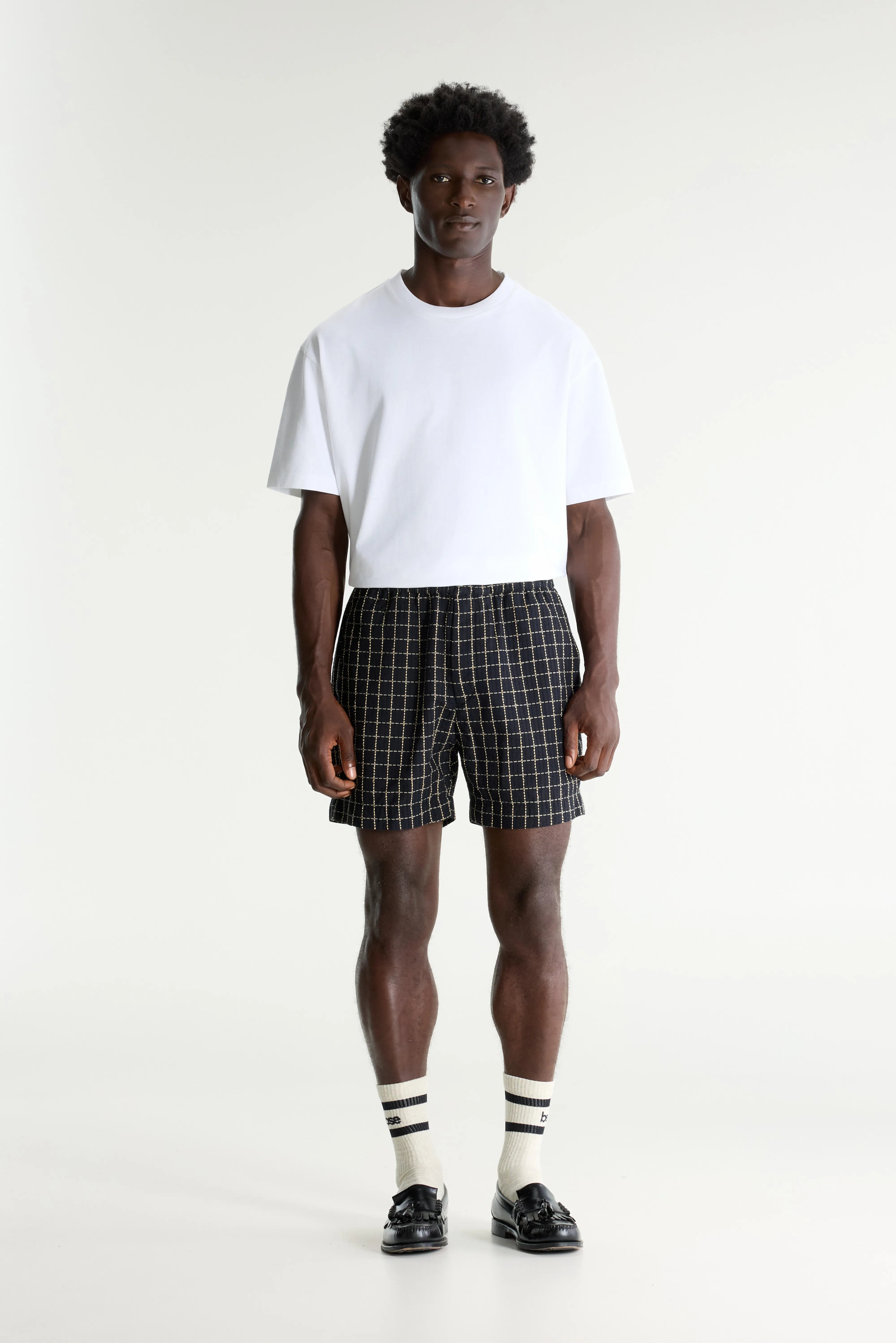 Shawt Geruite Korte Broek - Black / Ivory Voor Heren | Bellerose