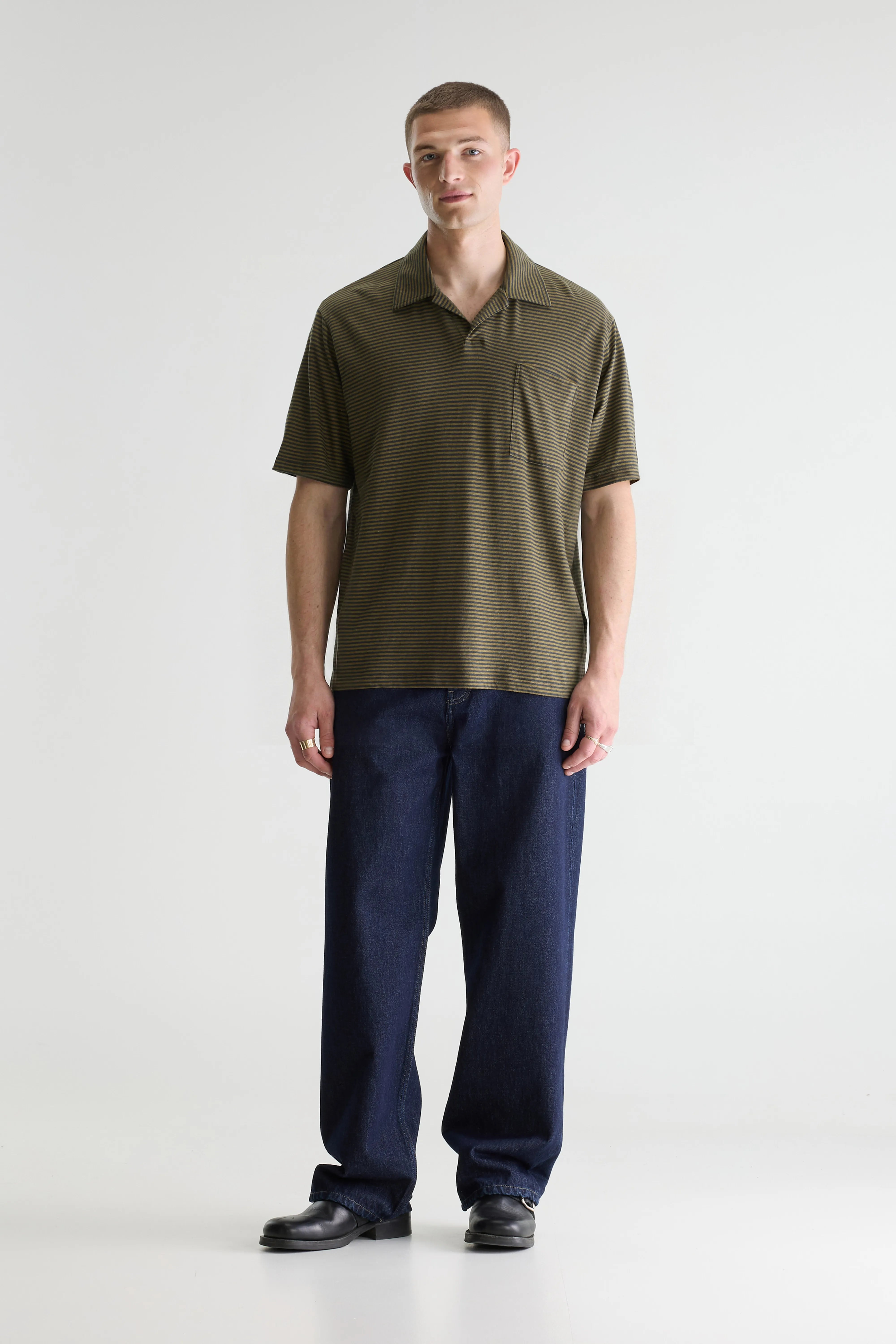 Videop Relaxte Gestreepte Polo - Military / Pirate Voor Heren | Bellerose