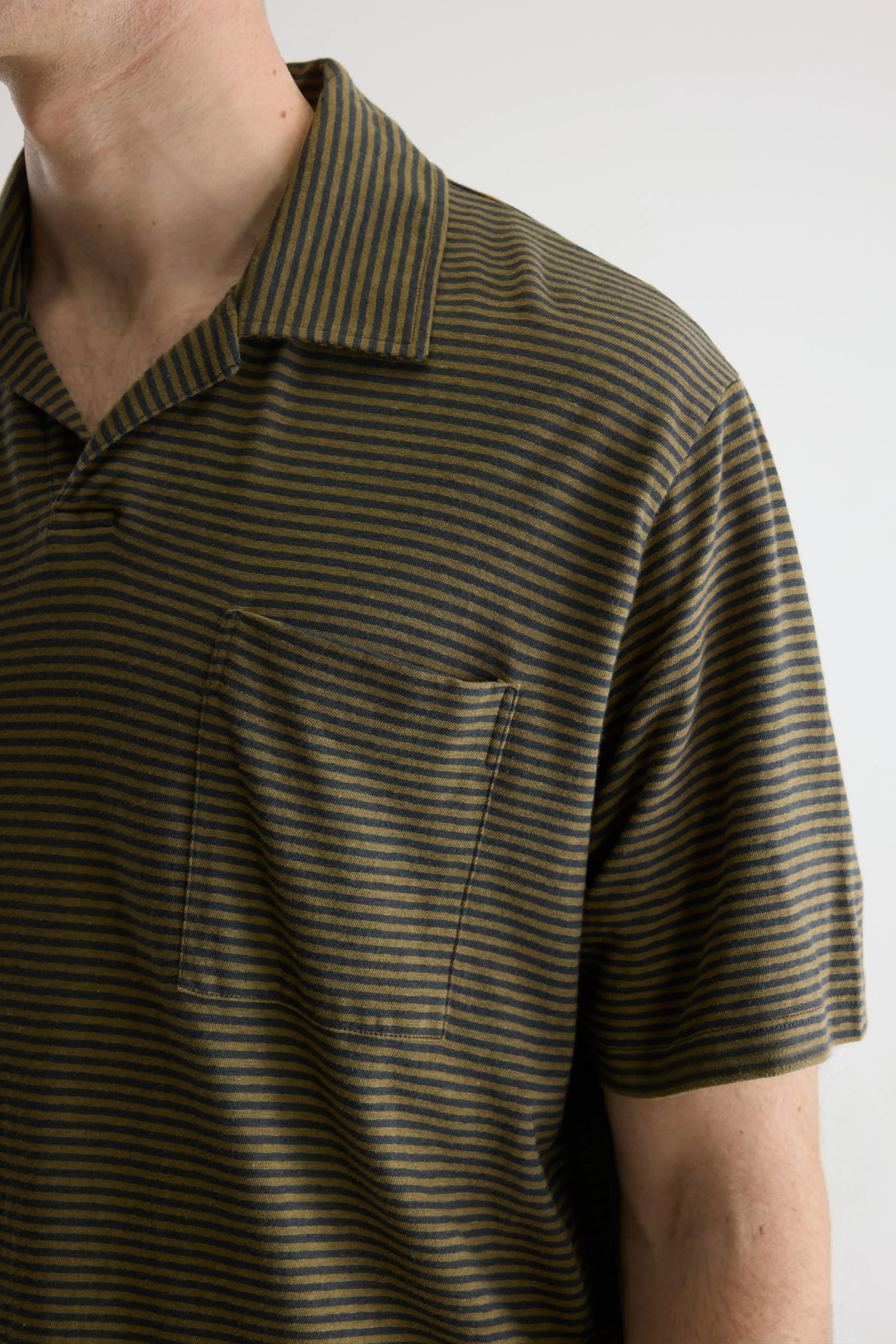 Videop Relaxte Gestreepte Polo - Military / Pirate Voor Heren | Bellerose