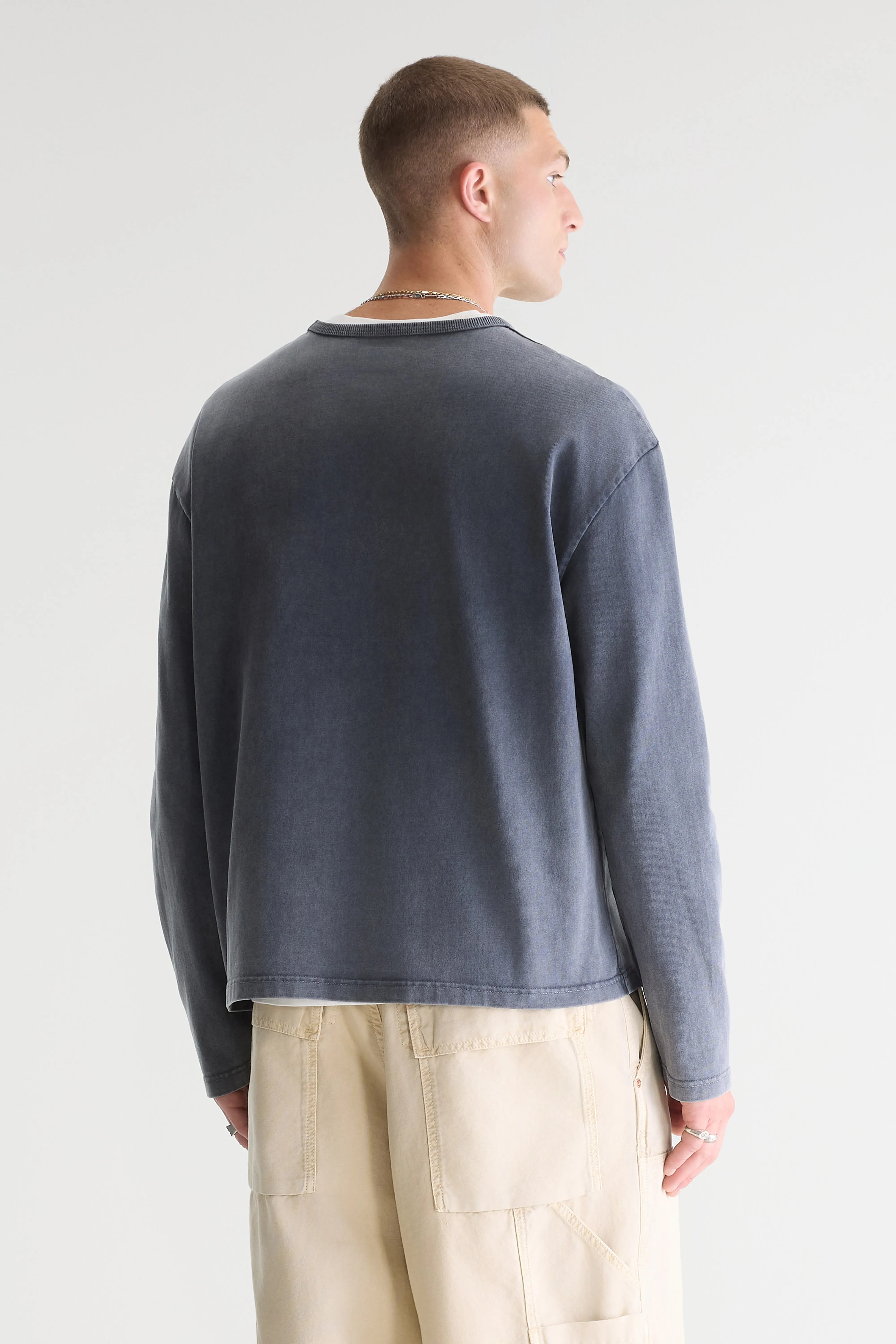 Fuller t-shirt met lange mouwen  (261 / M / NAVY)