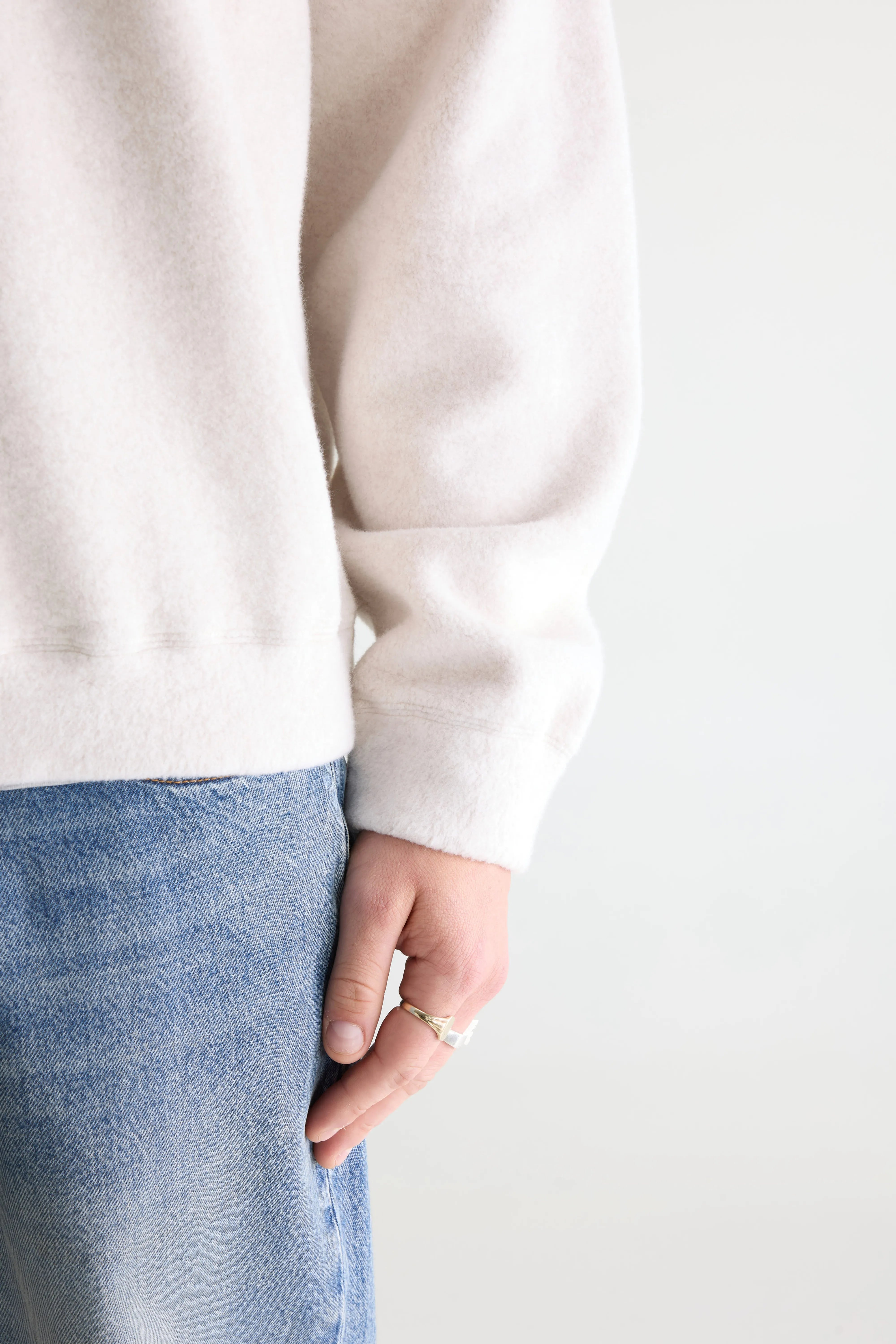 Maber sweatshirt met kwartrits (261 / M / CALCAIRE)