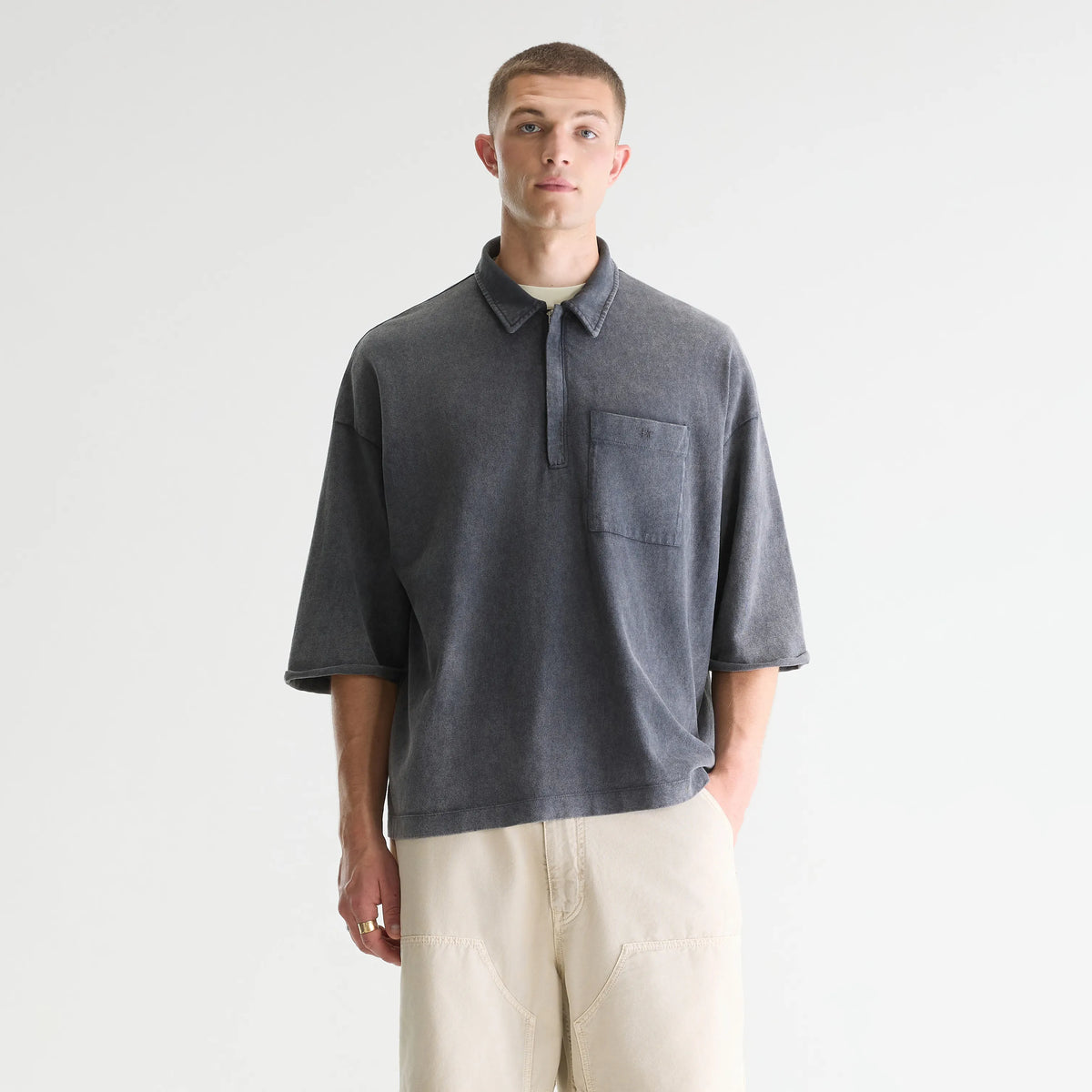 Oversized zip-up polo shirt for men | Bellerose