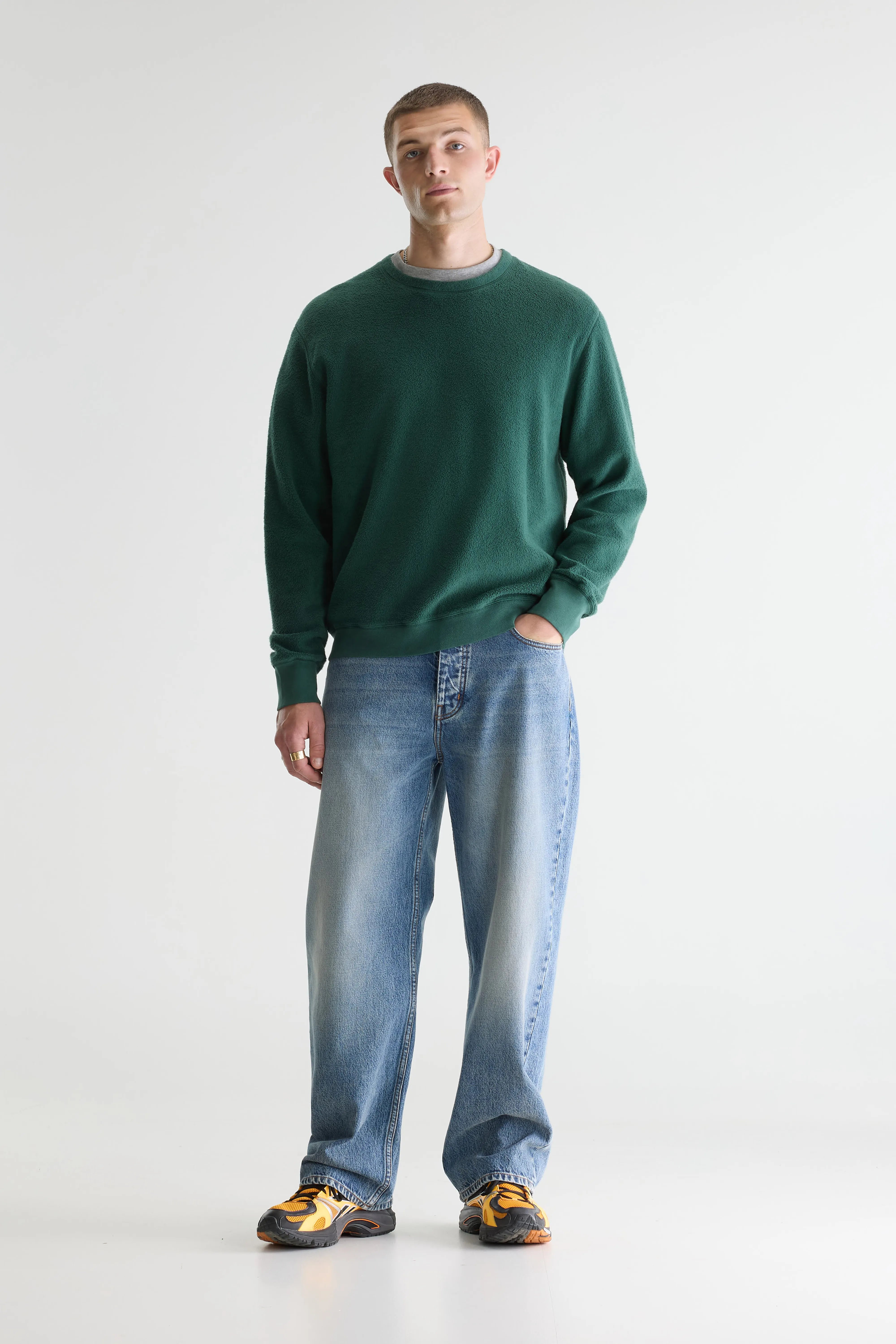 Matt sweatshirt met ronde hals  (261 / M / CYPRES)