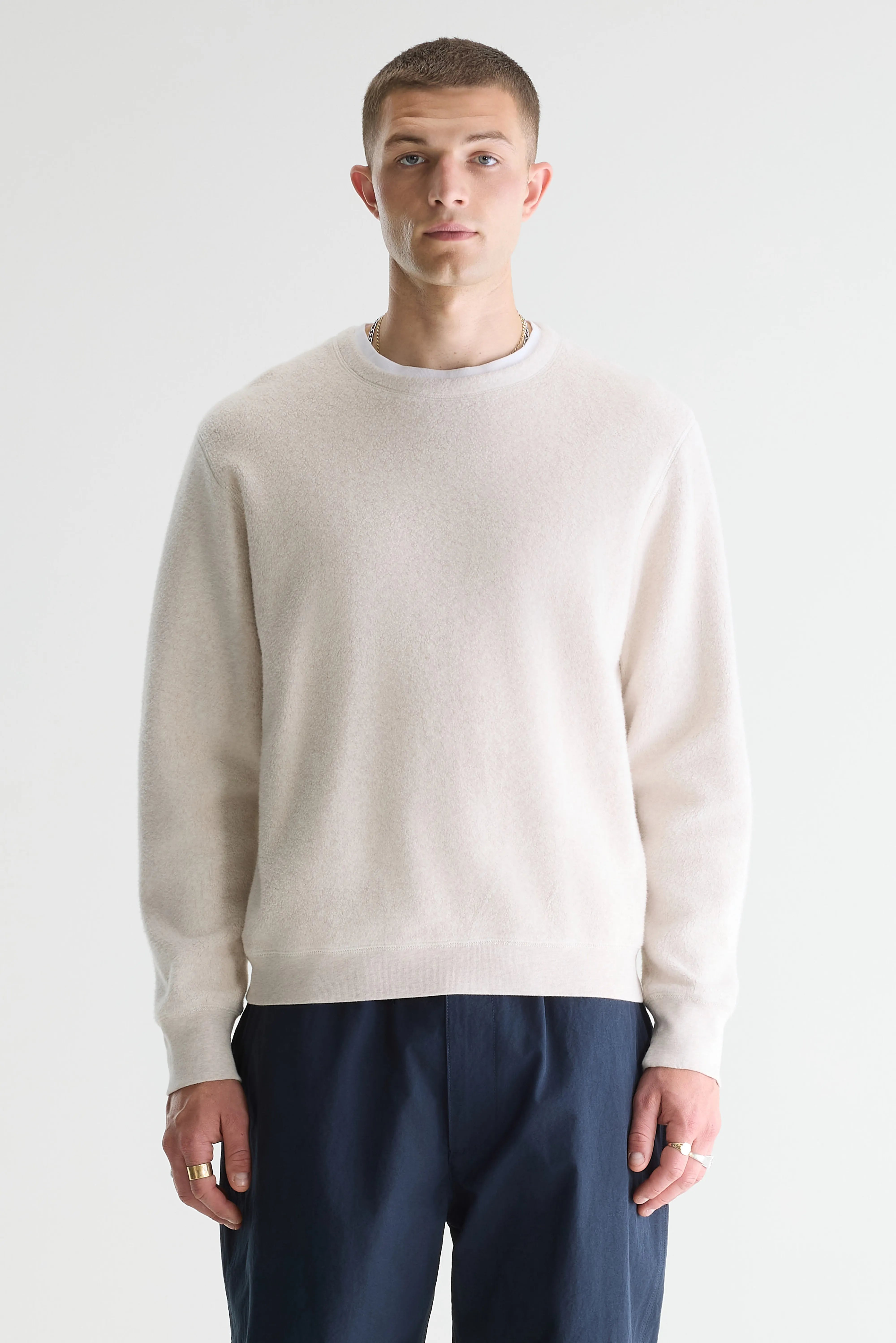 Matt Sweatshirt Met Ronde Hals - Calcaire Voor Heren | Bellerose