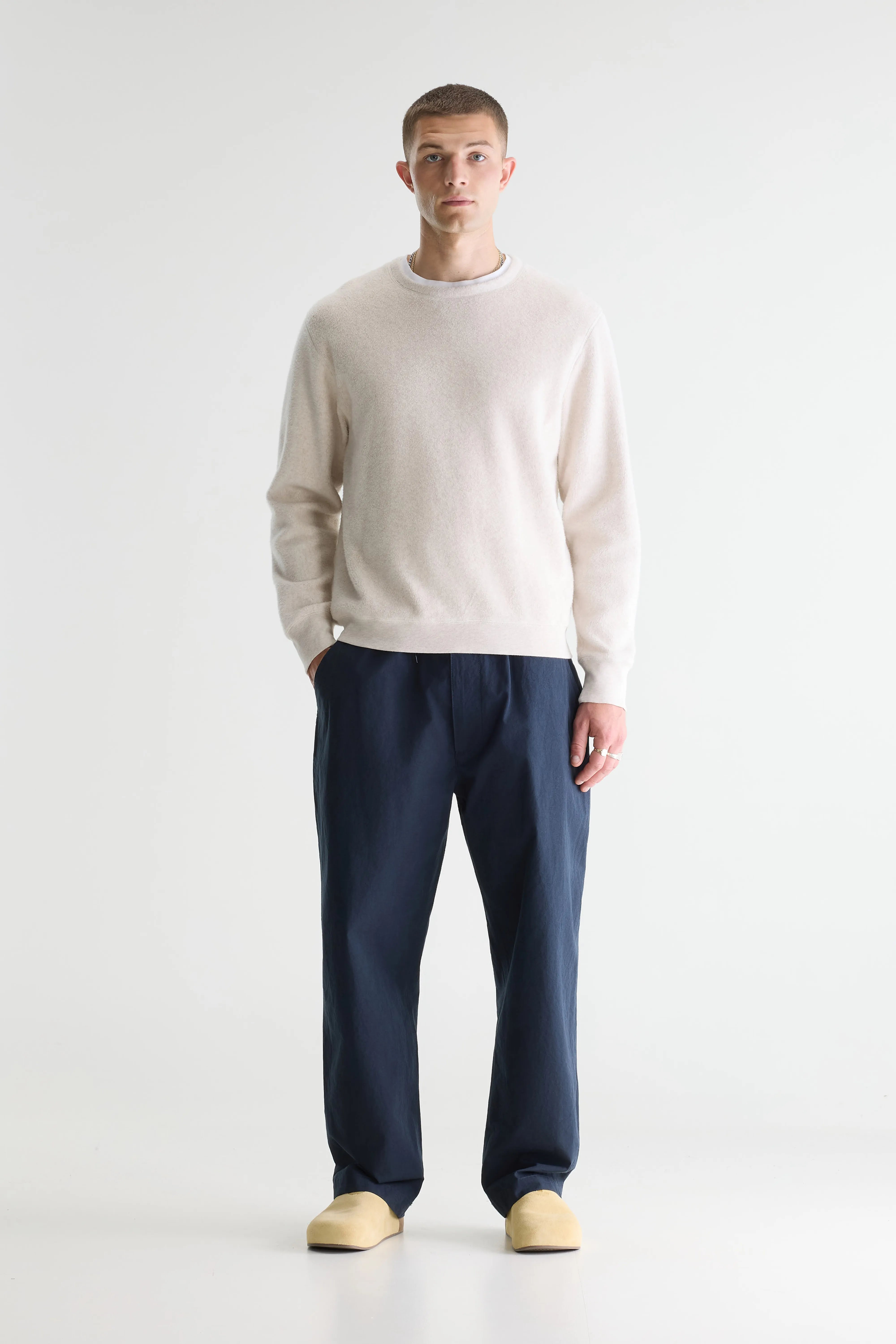 Matt Sweatshirt Met Ronde Hals - Calcaire Voor Heren | Bellerose