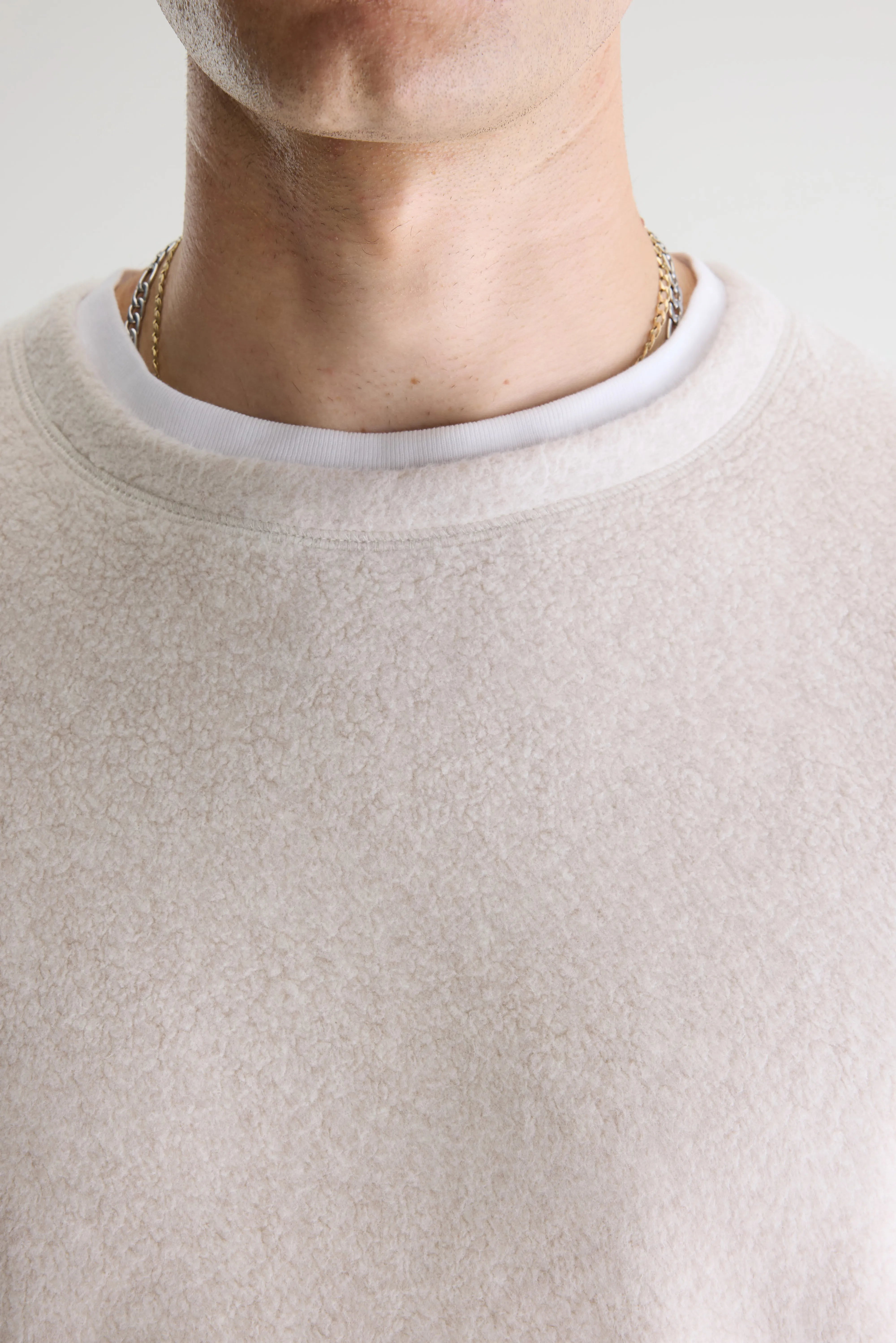 Matt Sweatshirt Met Ronde Hals - Calcaire Voor Heren | Bellerose