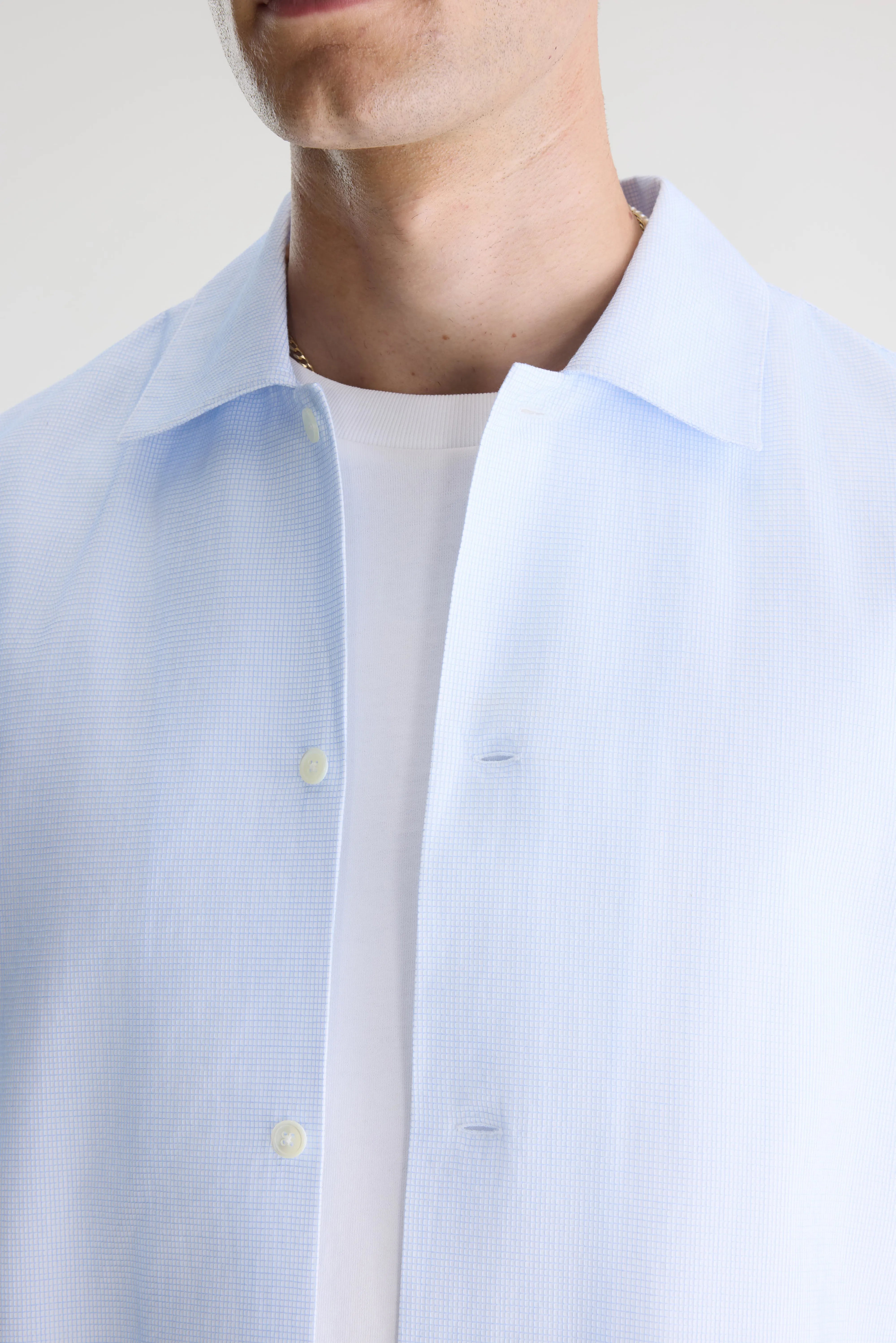 Flint Hemd Met Microruitjes - Sky / White Voor Heren | Bellerose