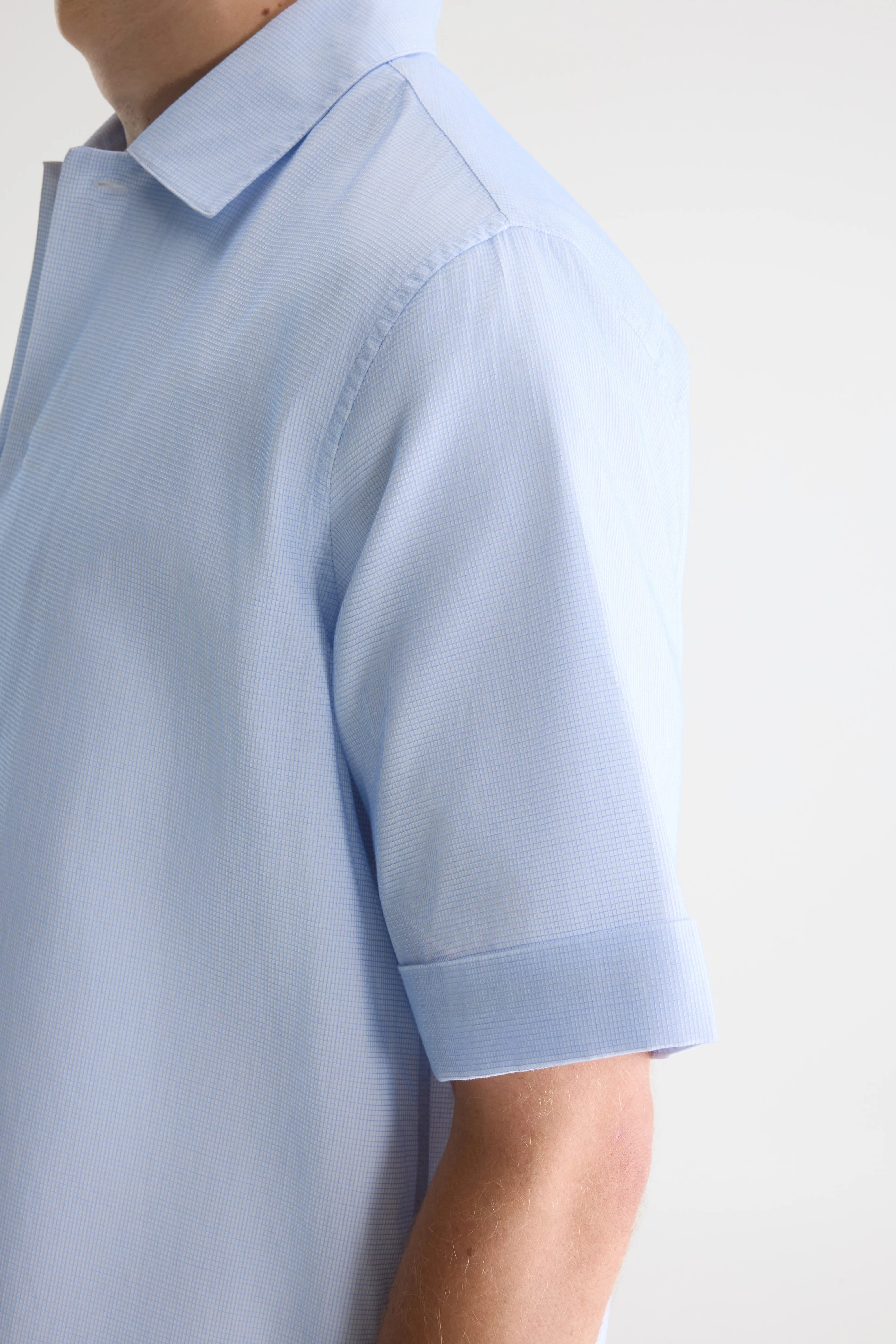 Flint Hemd Met Microruitjes - Sky / White Voor Heren | Bellerose