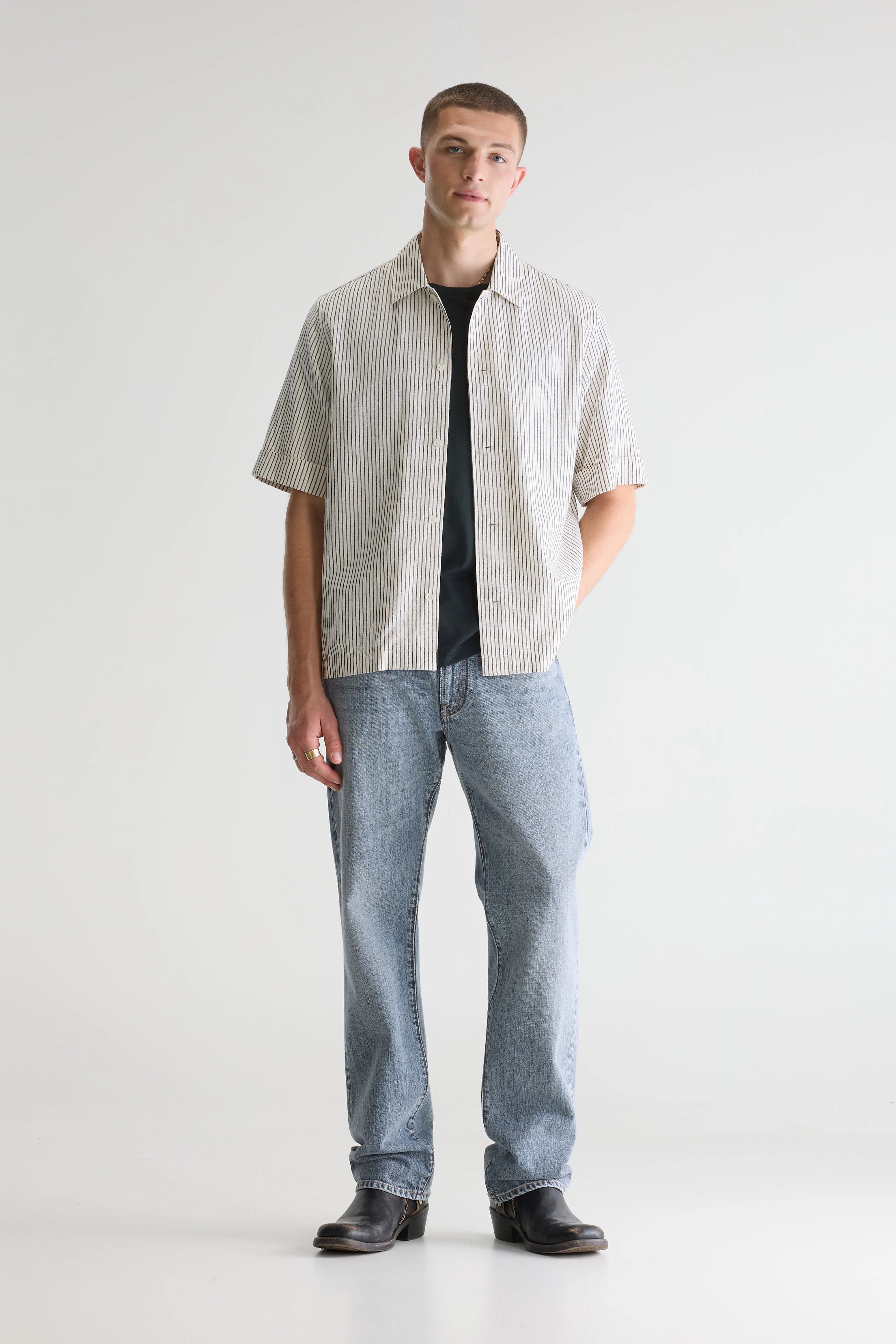 Flint Striped Shirt - Dark navy / Ecru For Men | Bellerose