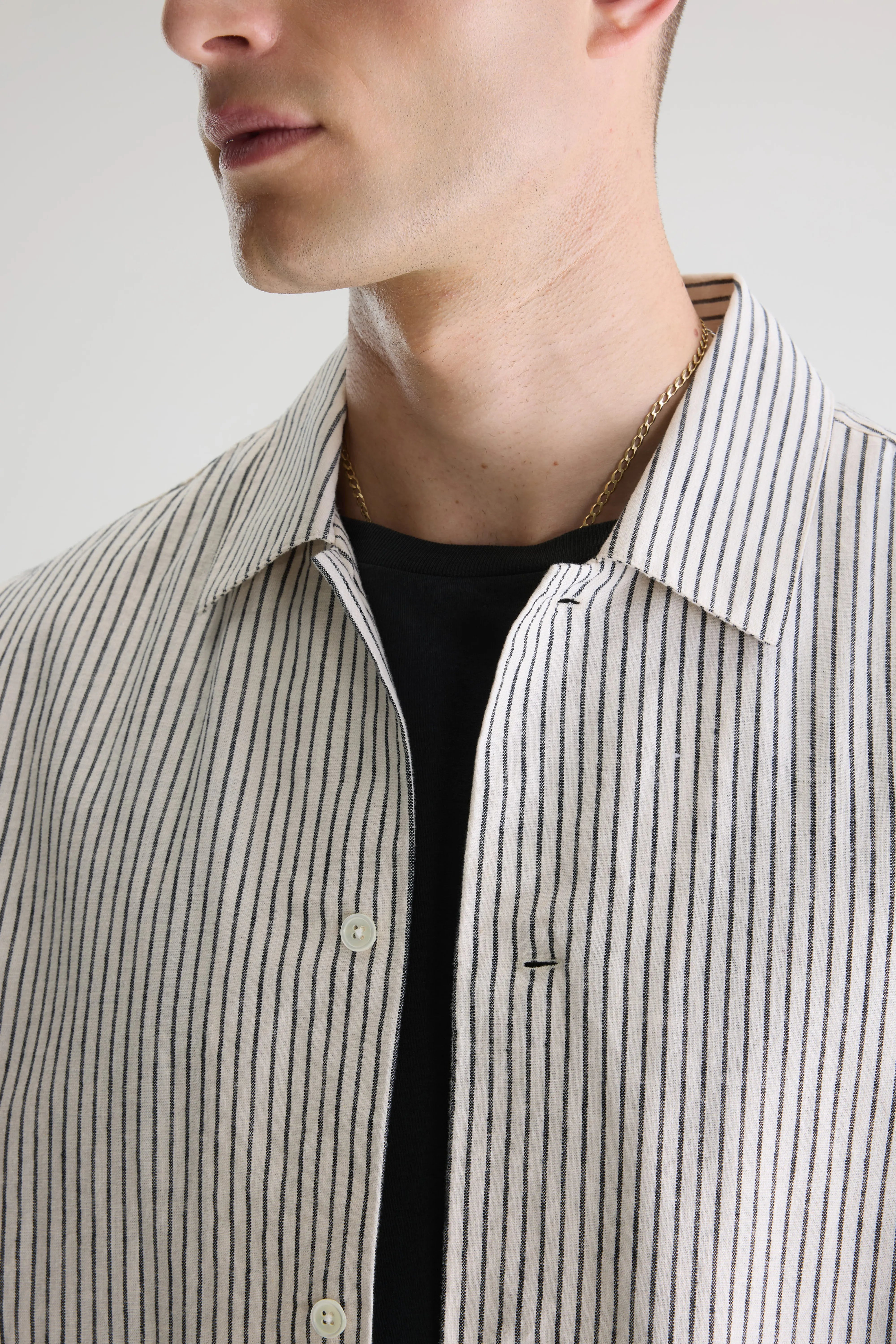 Flint Striped Shirt - Dark navy / Ecru For Men | Bellerose