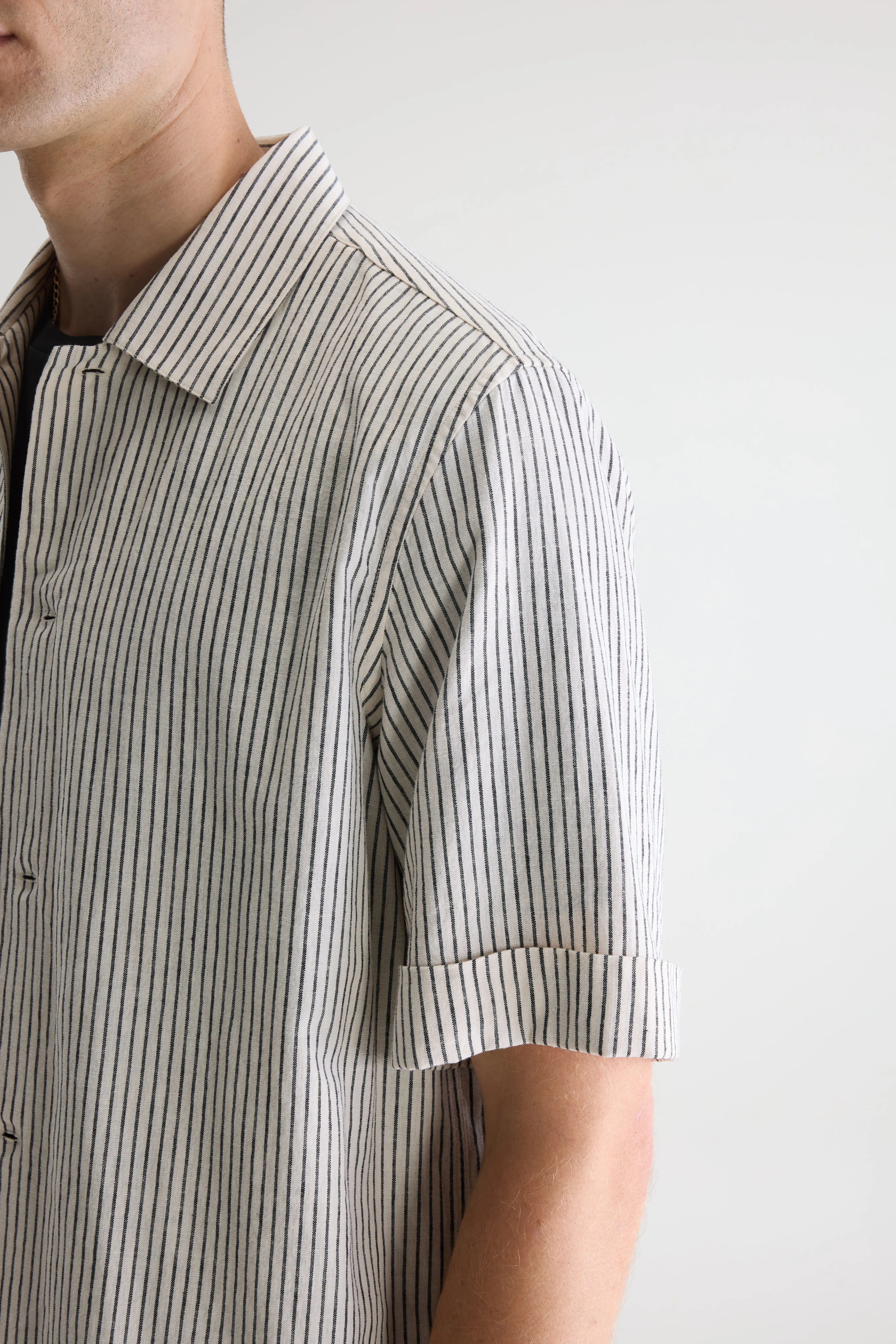 Flint Gestreept Hemd - Dark navy / Ecru Voor Heren | Bellerose