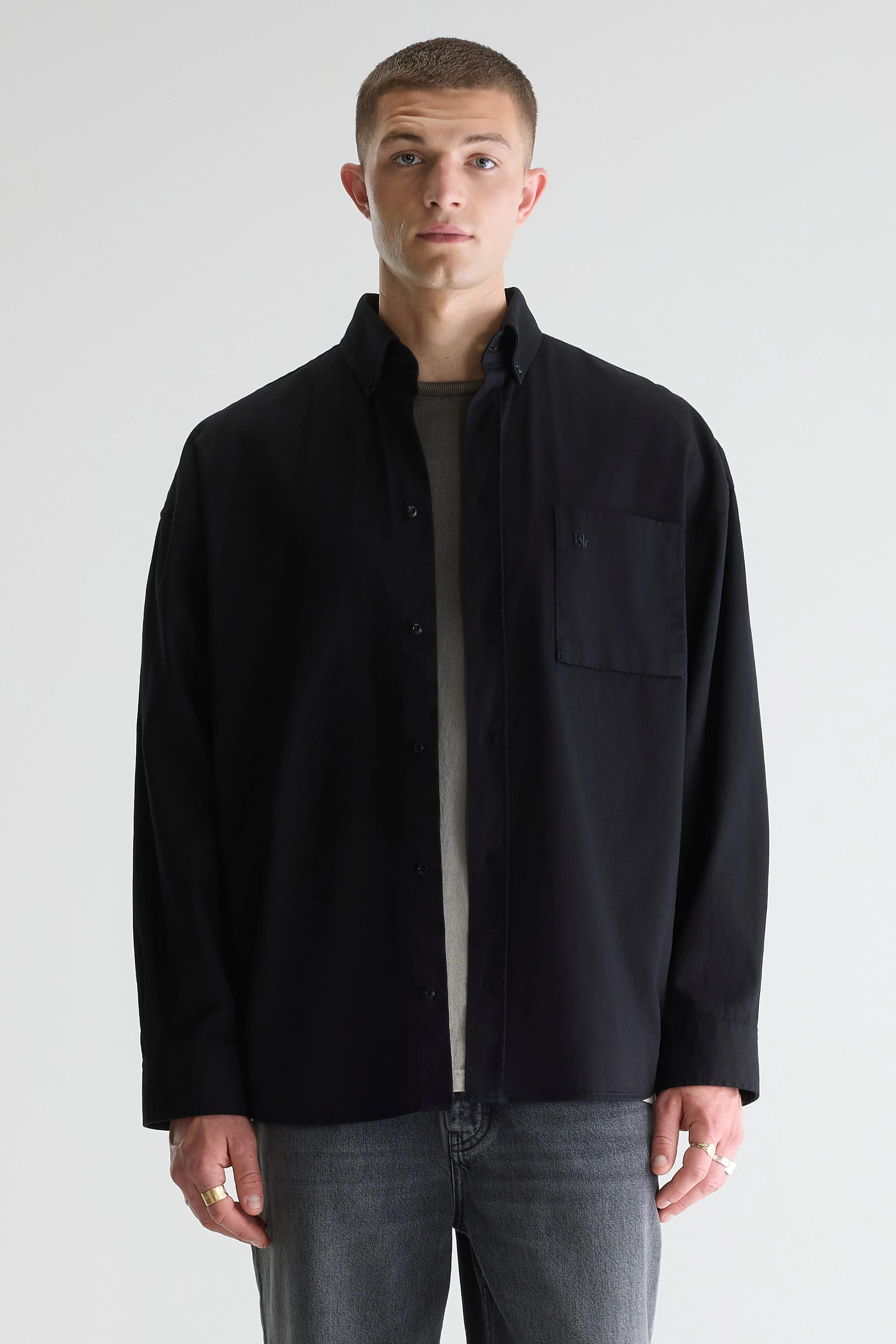 Ficus Zwaar Katoenen Hemd - Black Voor Heren | Bellerose