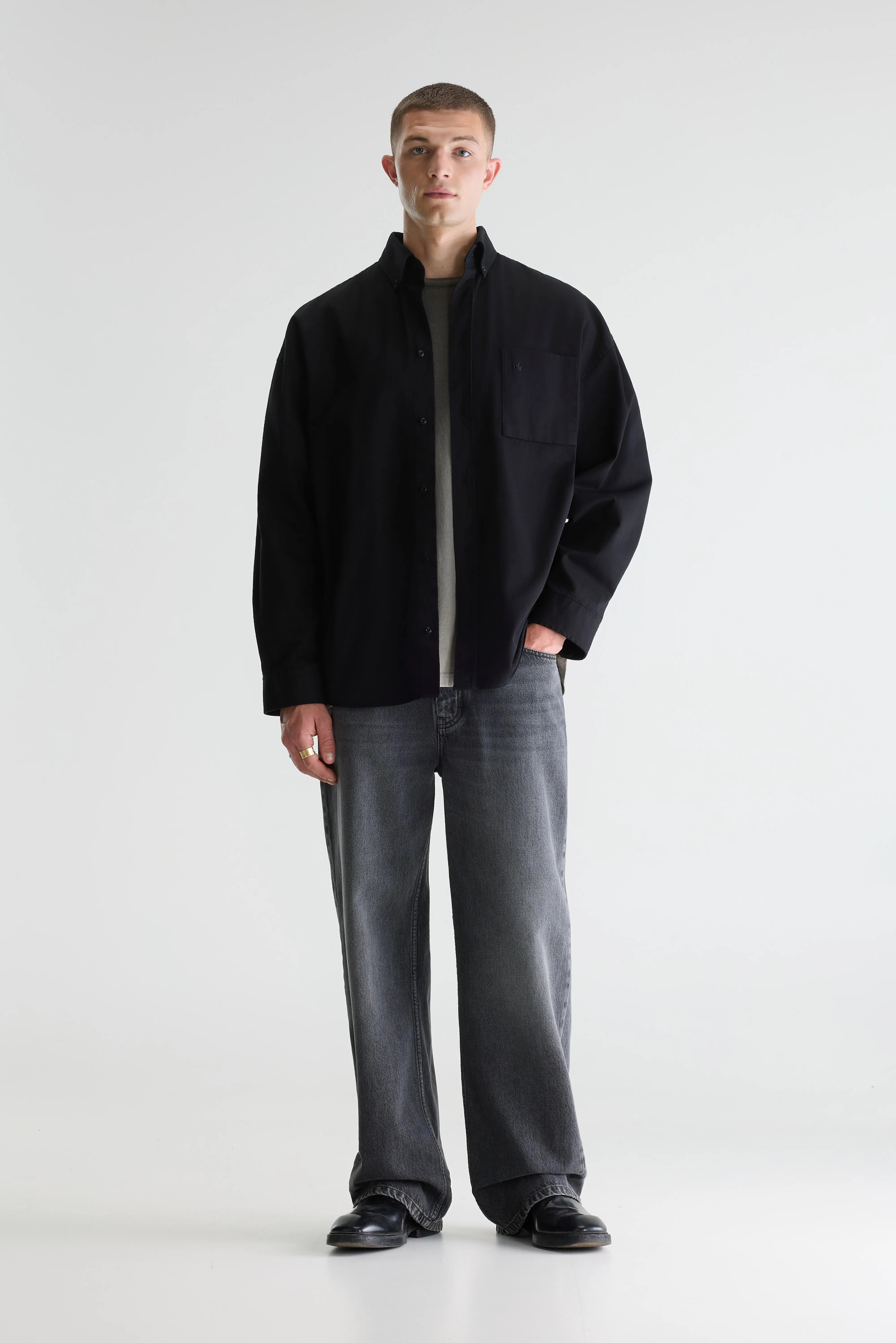 Ficus Zwaar Katoenen Hemd - Black Voor Heren | Bellerose