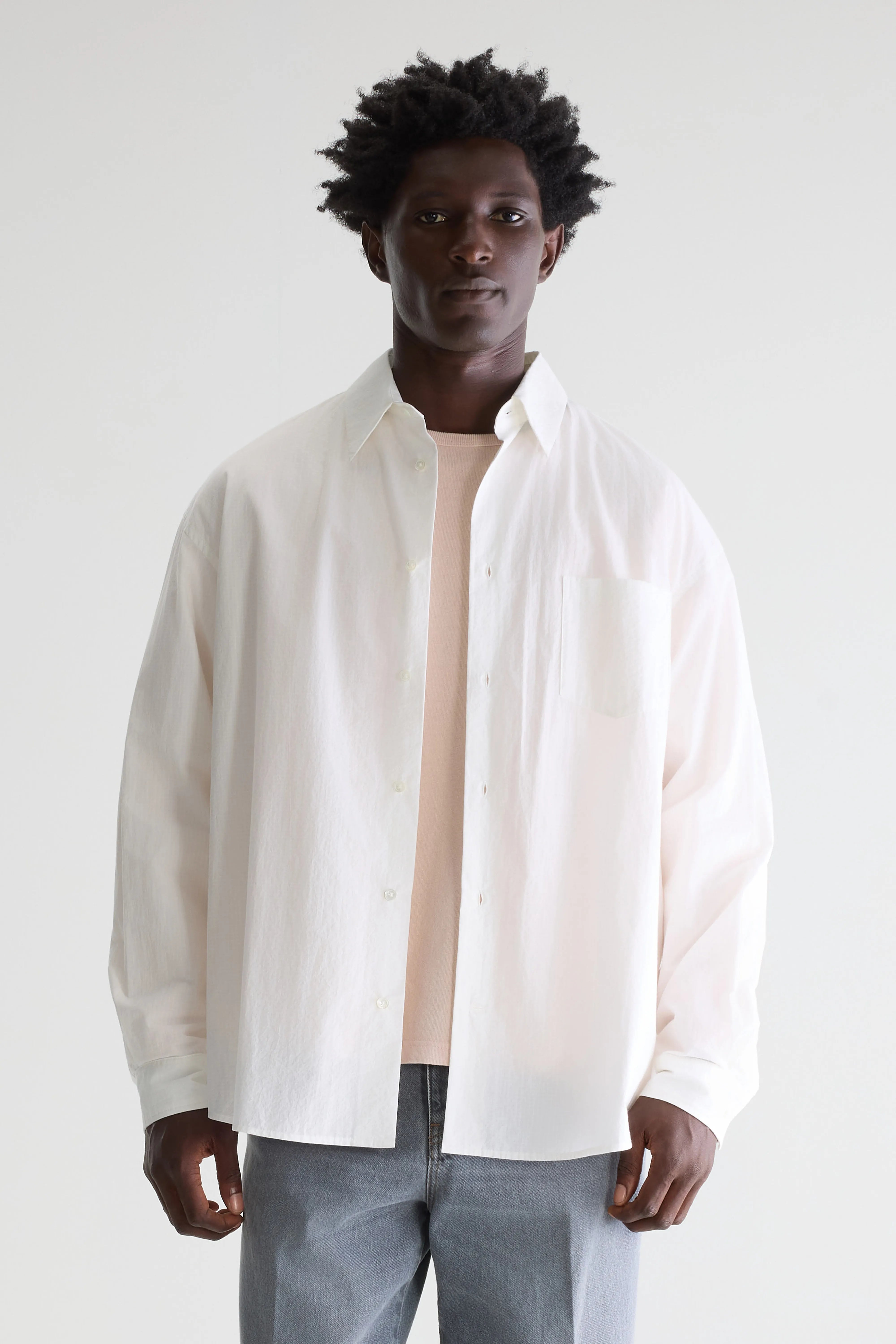 White relaxed fit ripstop shirt for men | Bellerose White relaxed fit ripstop shirt for men | Bellerose