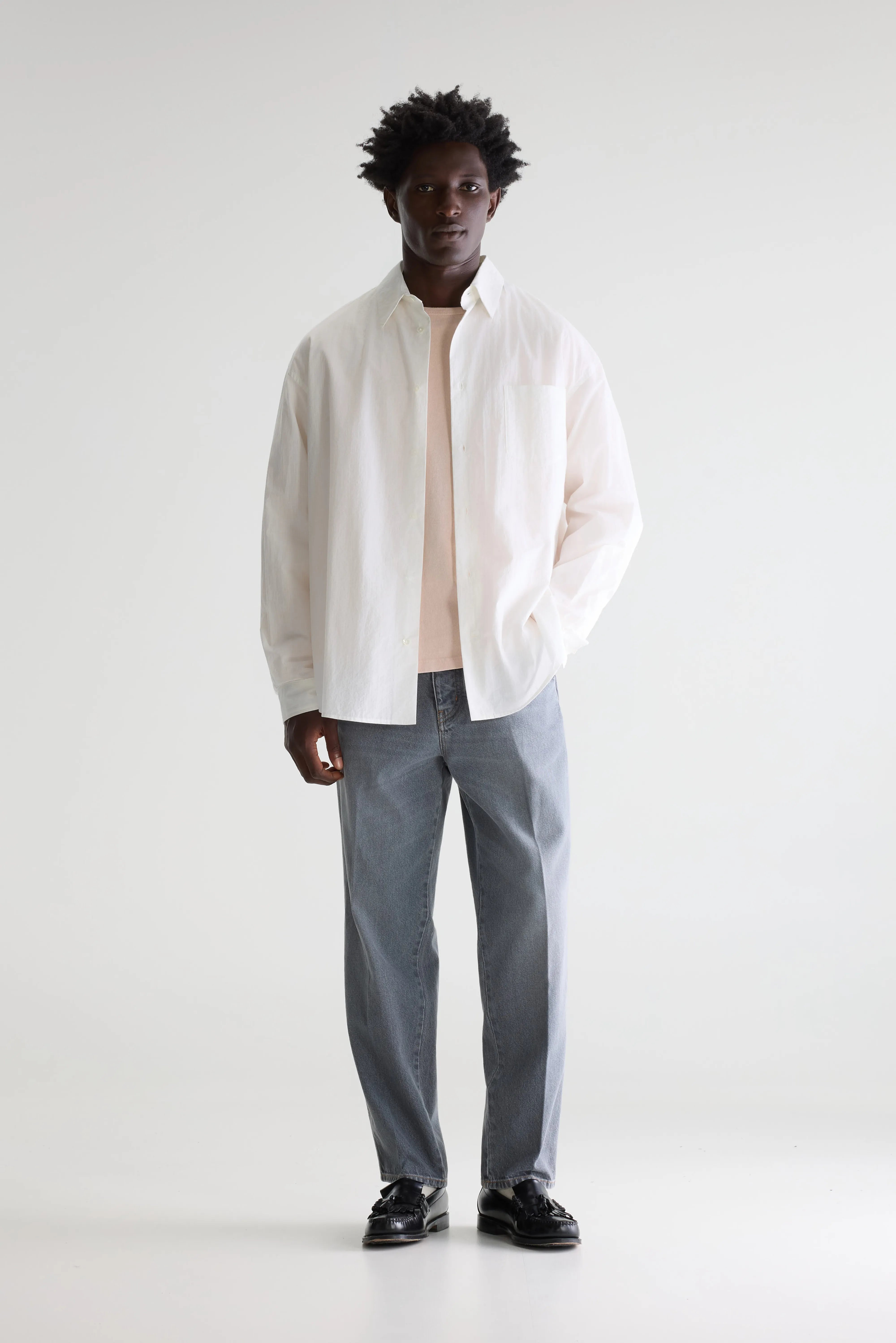 White relaxed fit ripstop shirt for men | Bellerose