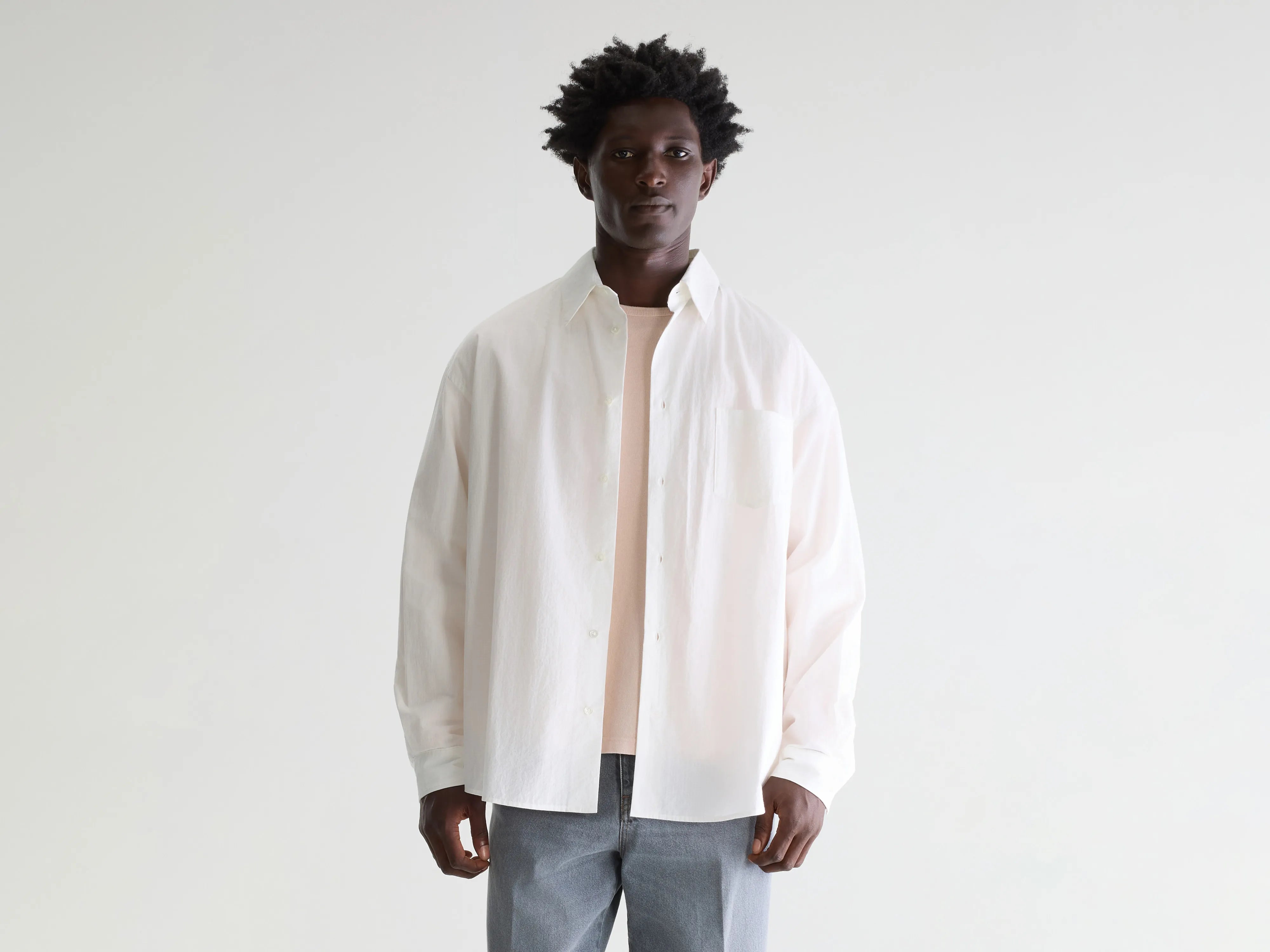White relaxed fit ripstop shirt for men | Bellerose