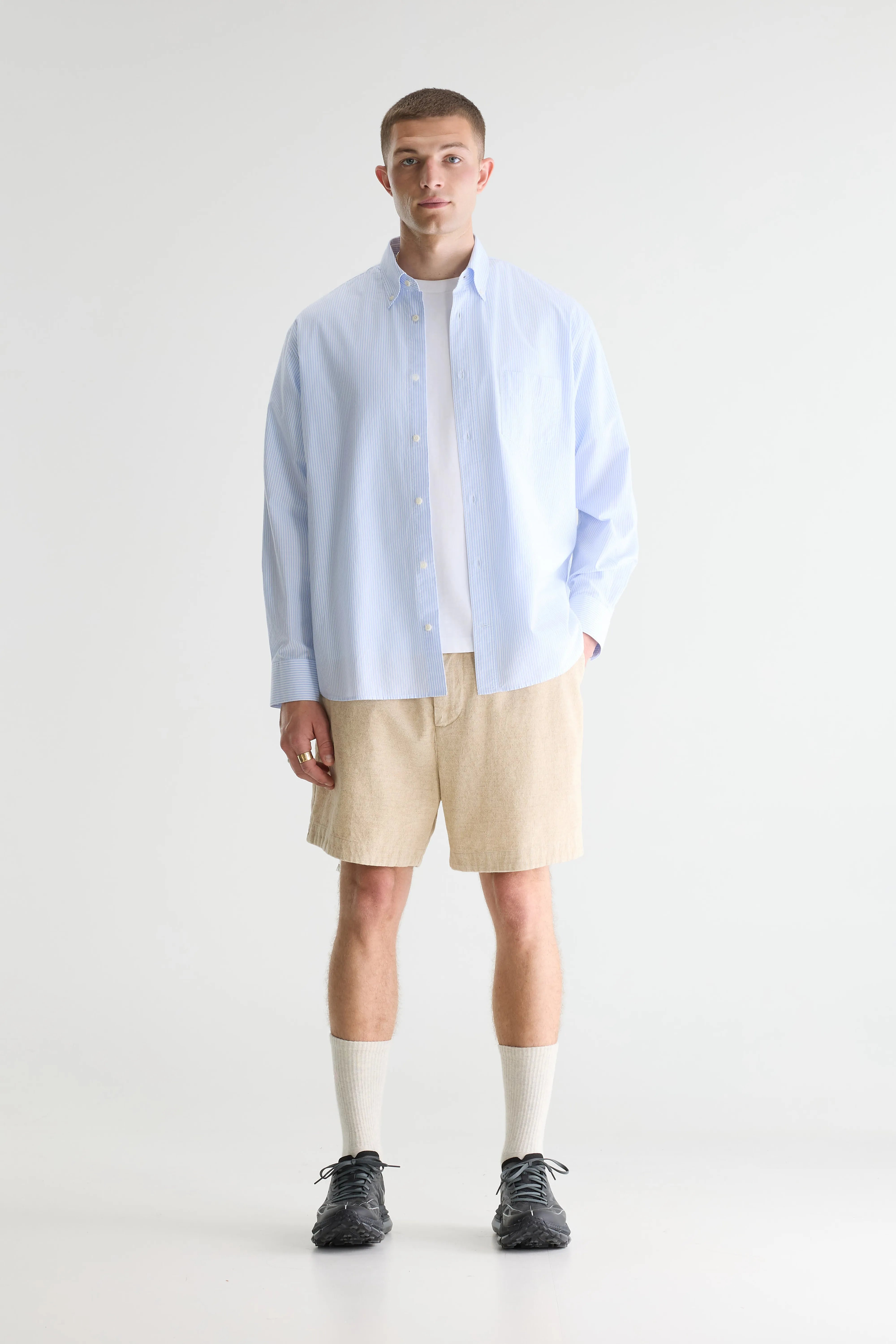 Lighto Relaxed Gestreept Hemd - Chardon / White Voor Heren | Bellerose