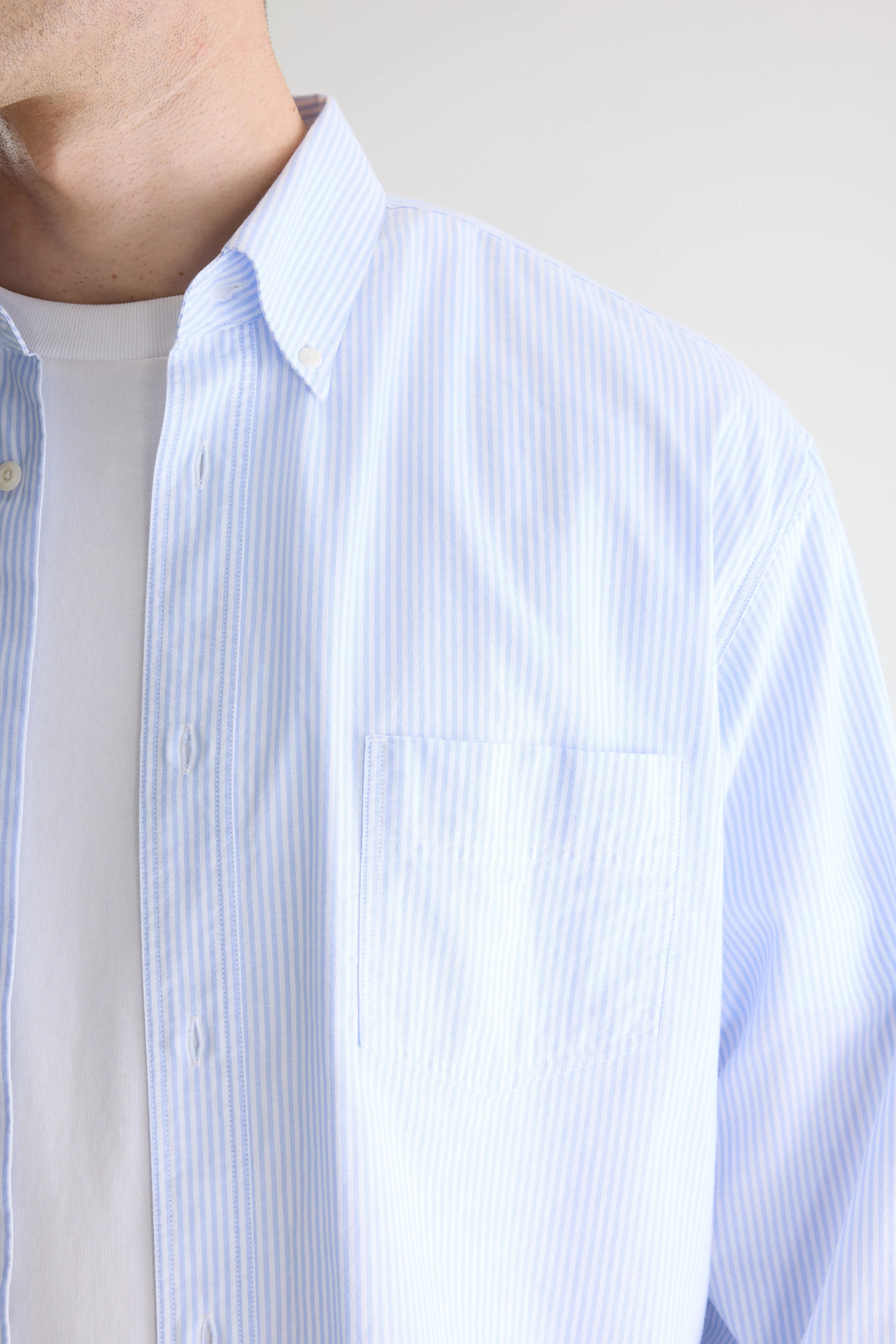 Lighto Relaxed Gestreept Hemd - Chardon / White Voor Heren | Bellerose