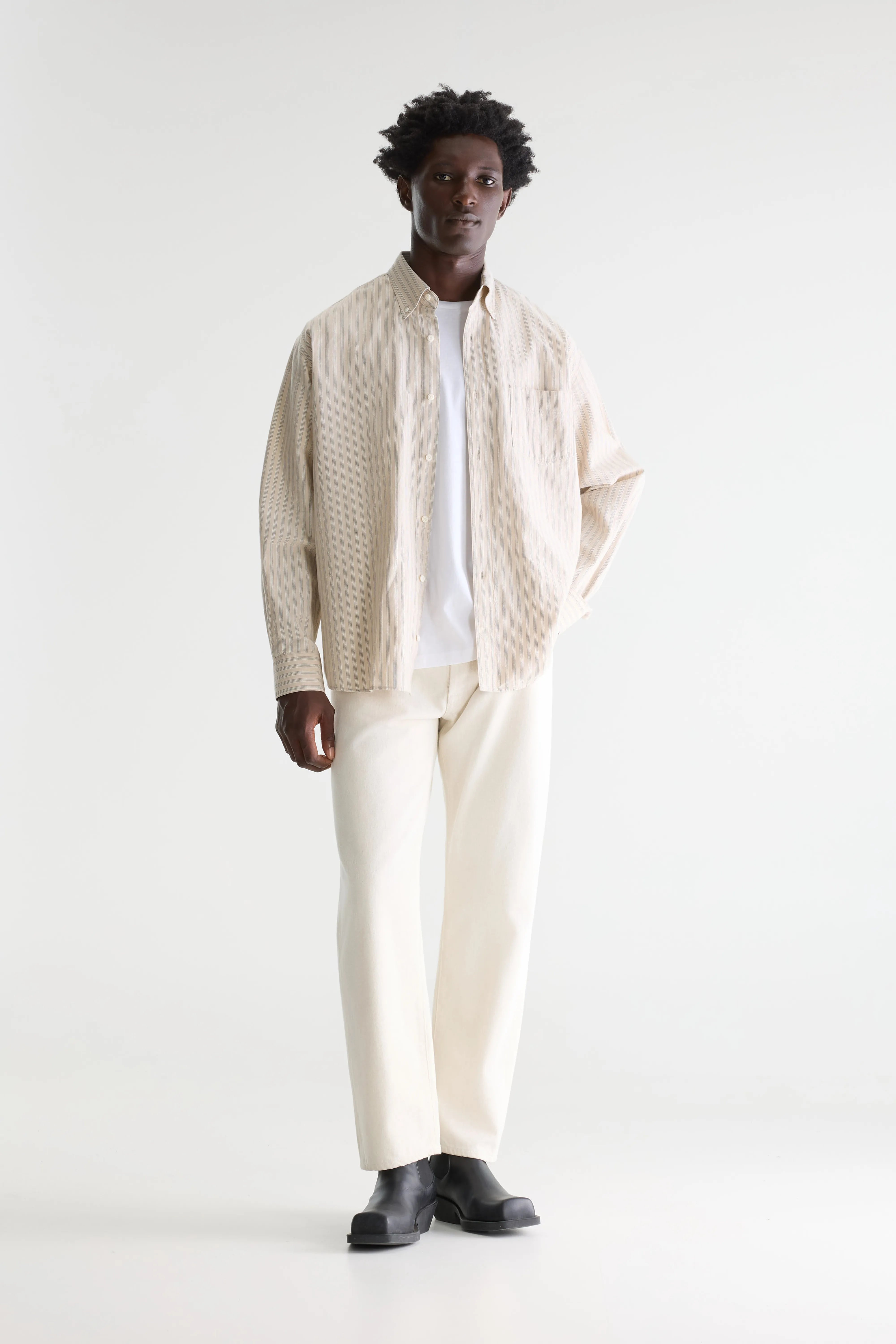 Chemise Rayée Lighto - Chardon / White / Worker Pour Homme | Bellerose