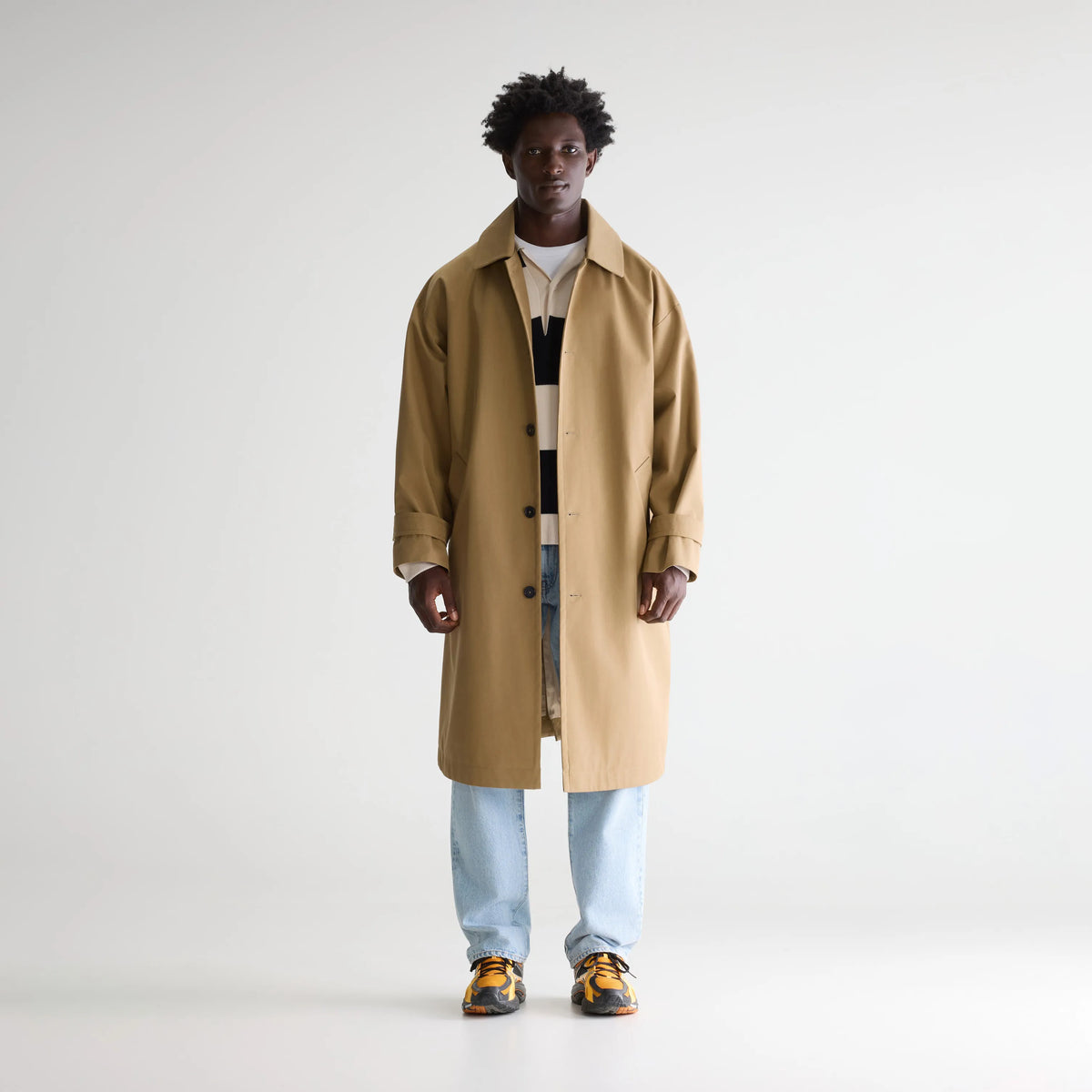 THETOE Roosevelt trench coat ベージュ　S Oversized tan trench coat for men | Bellerose