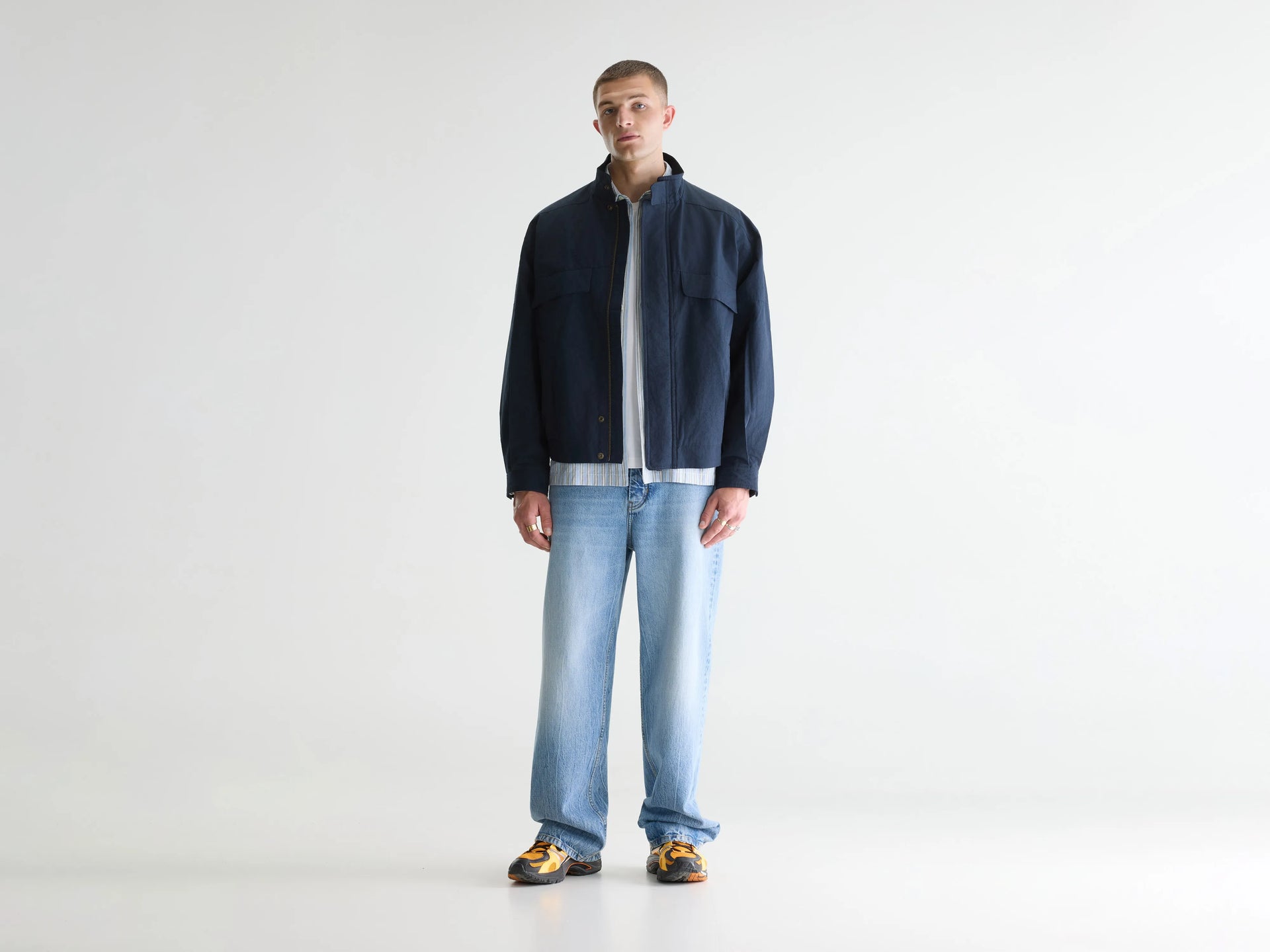 Relaxed high-neck navy jacket for men | Bellerose