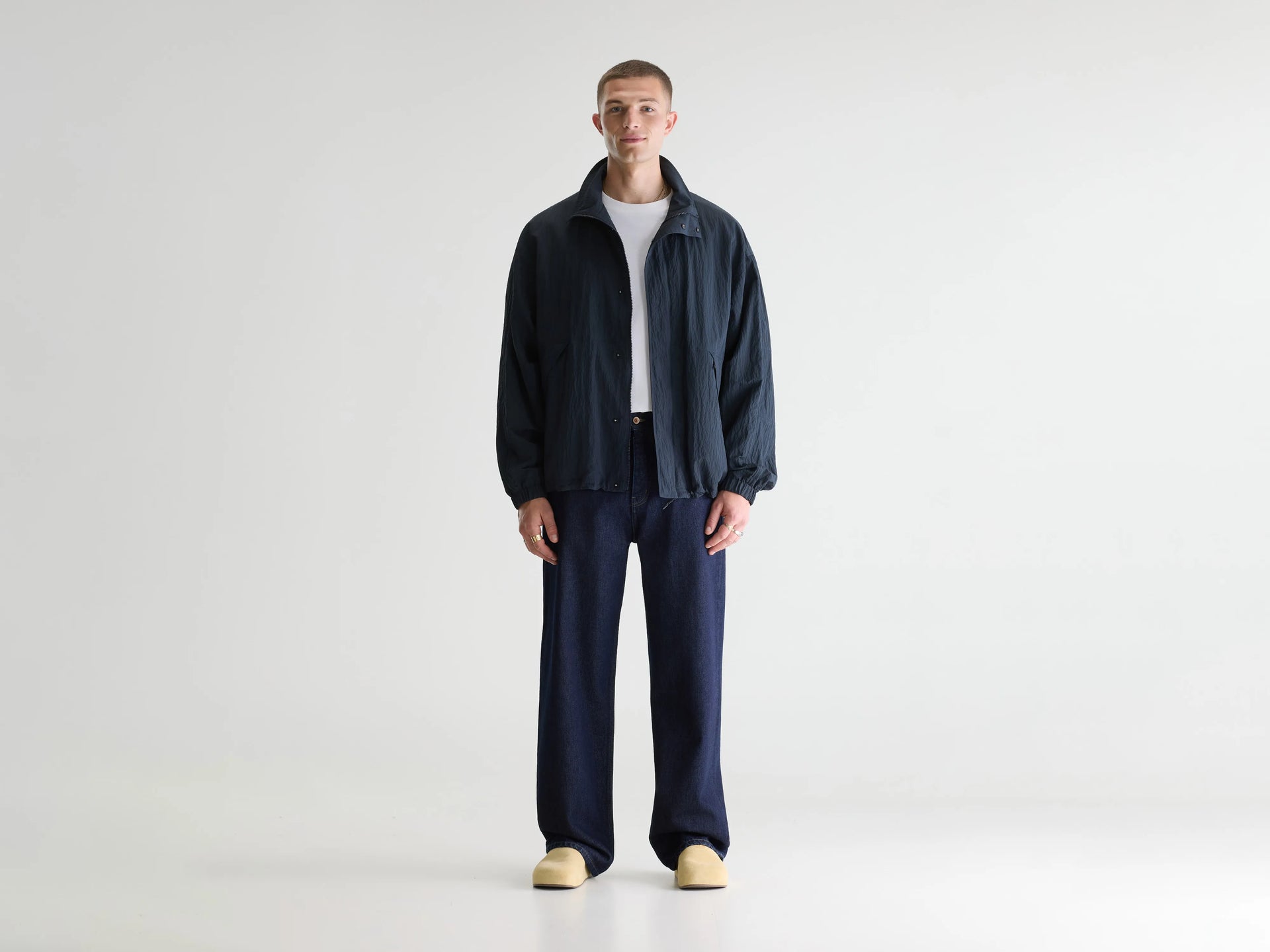 Navy button-up rain jacket for men | Bellerose