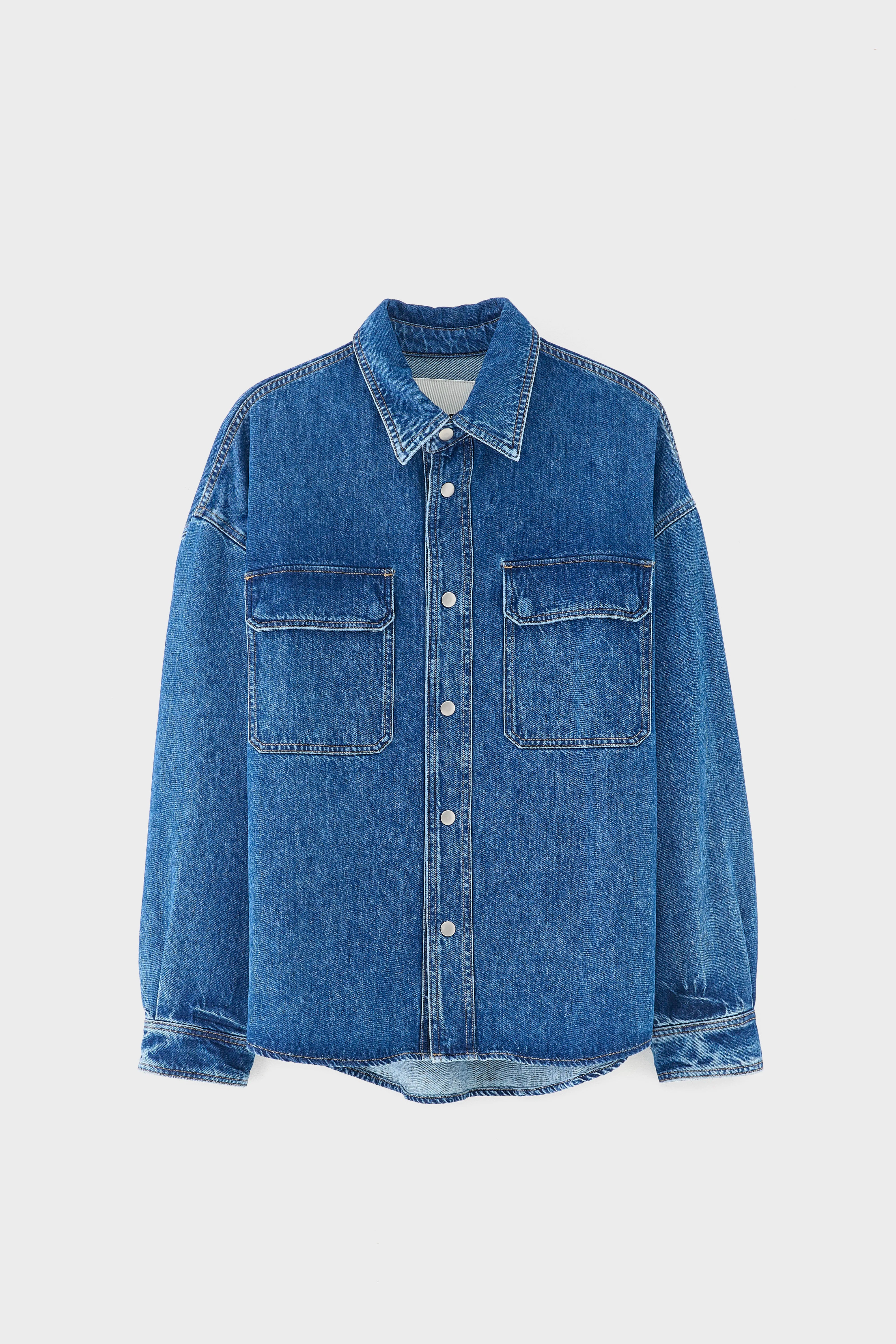 Poach denim overshirt (261 / M / MD BLUE MARBLE)