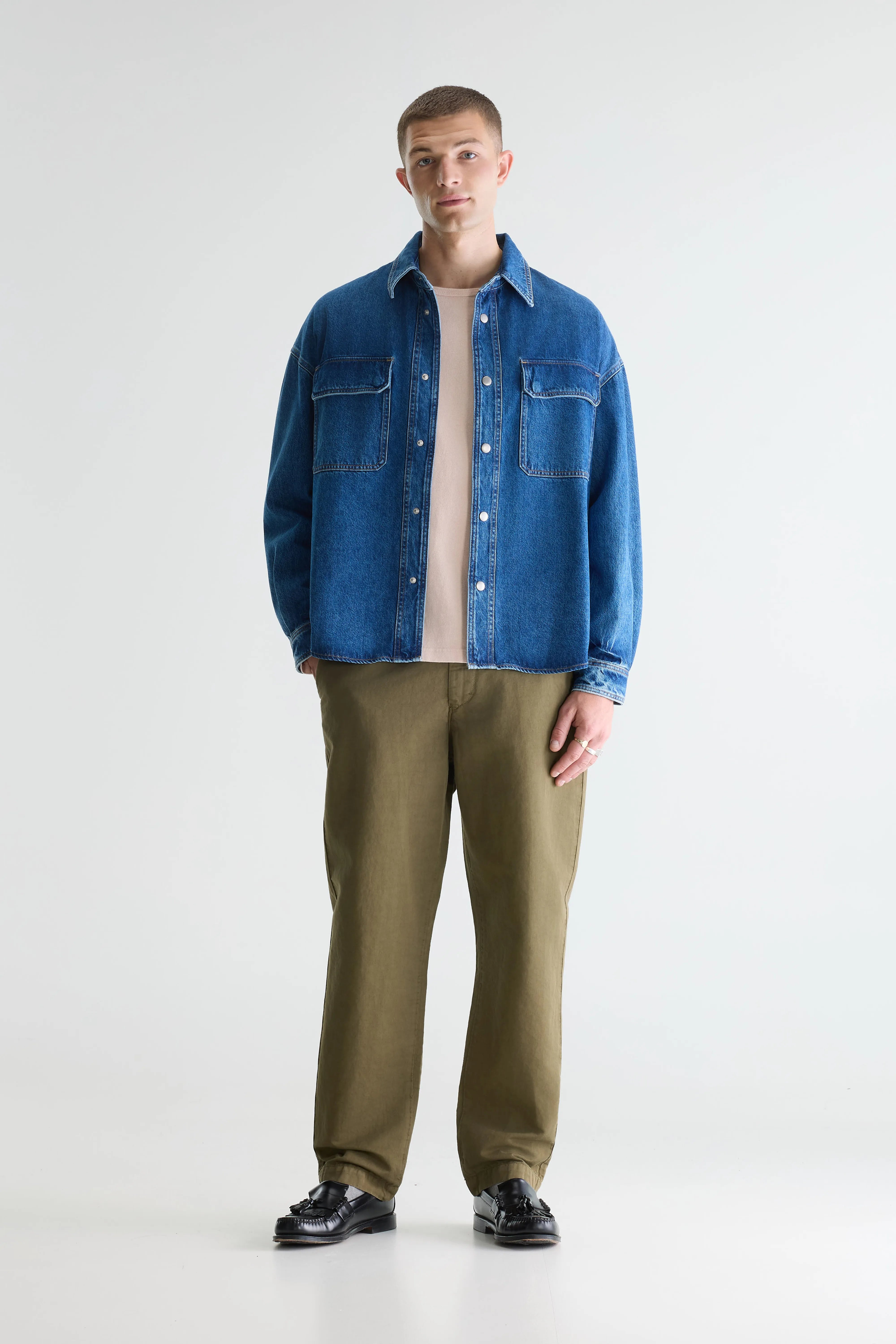 Poach Denim Overshirt - Md blue marble For Men | Bellerose