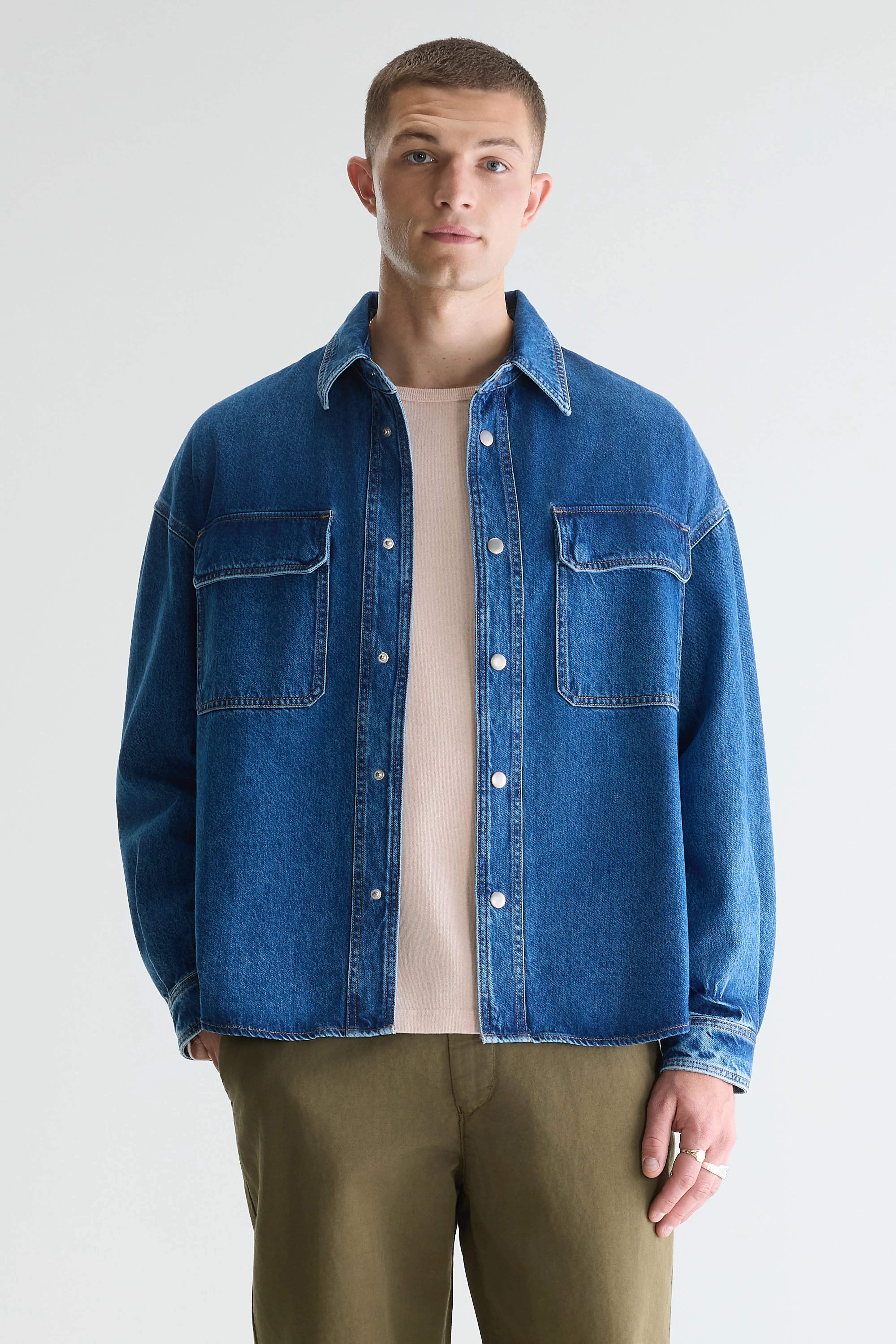 Poach Denim Overshirt - Md blue marble Voor Heren | Bellerose
