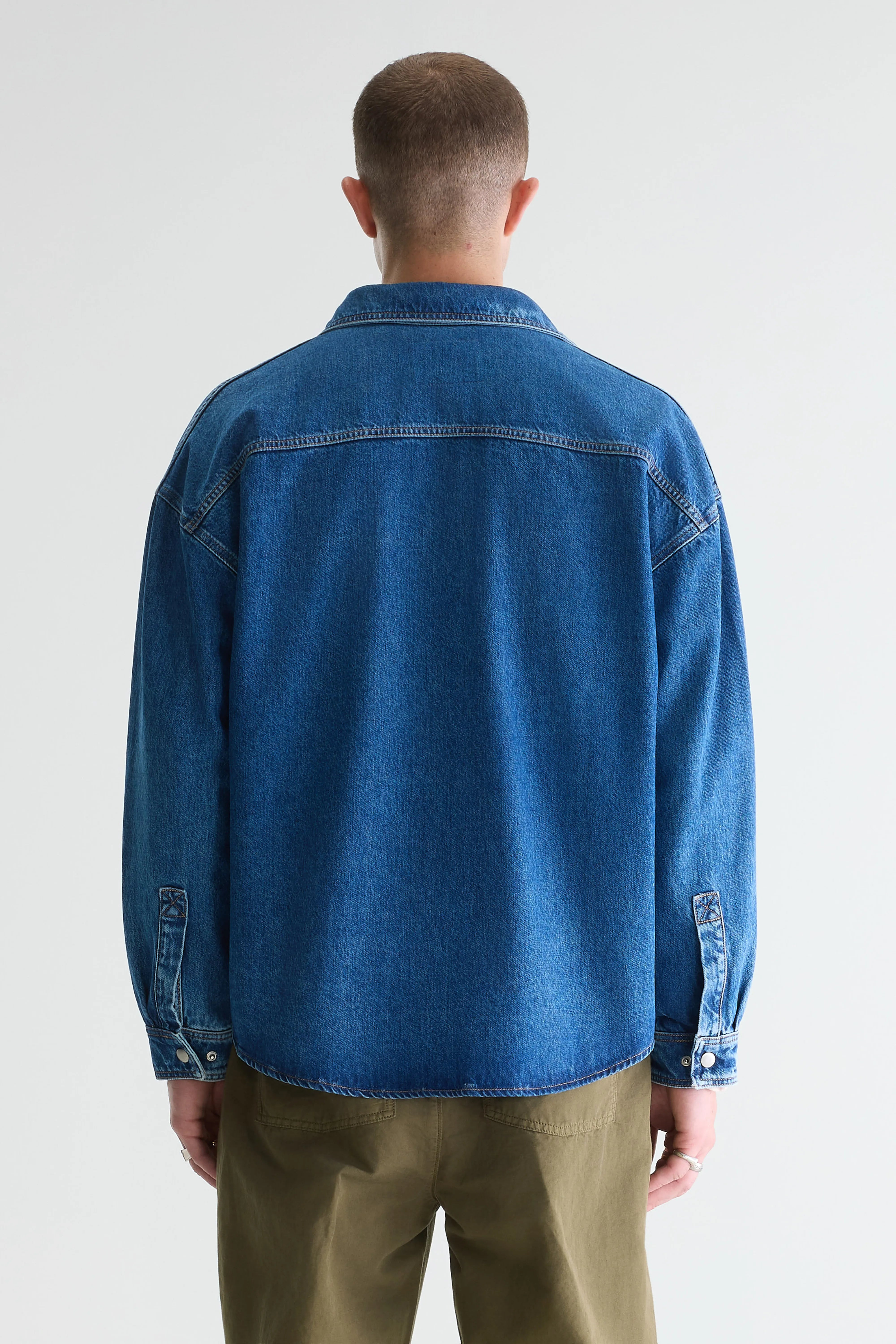 Poach denim overshirt (261 / M / MD BLUE MARBLE)