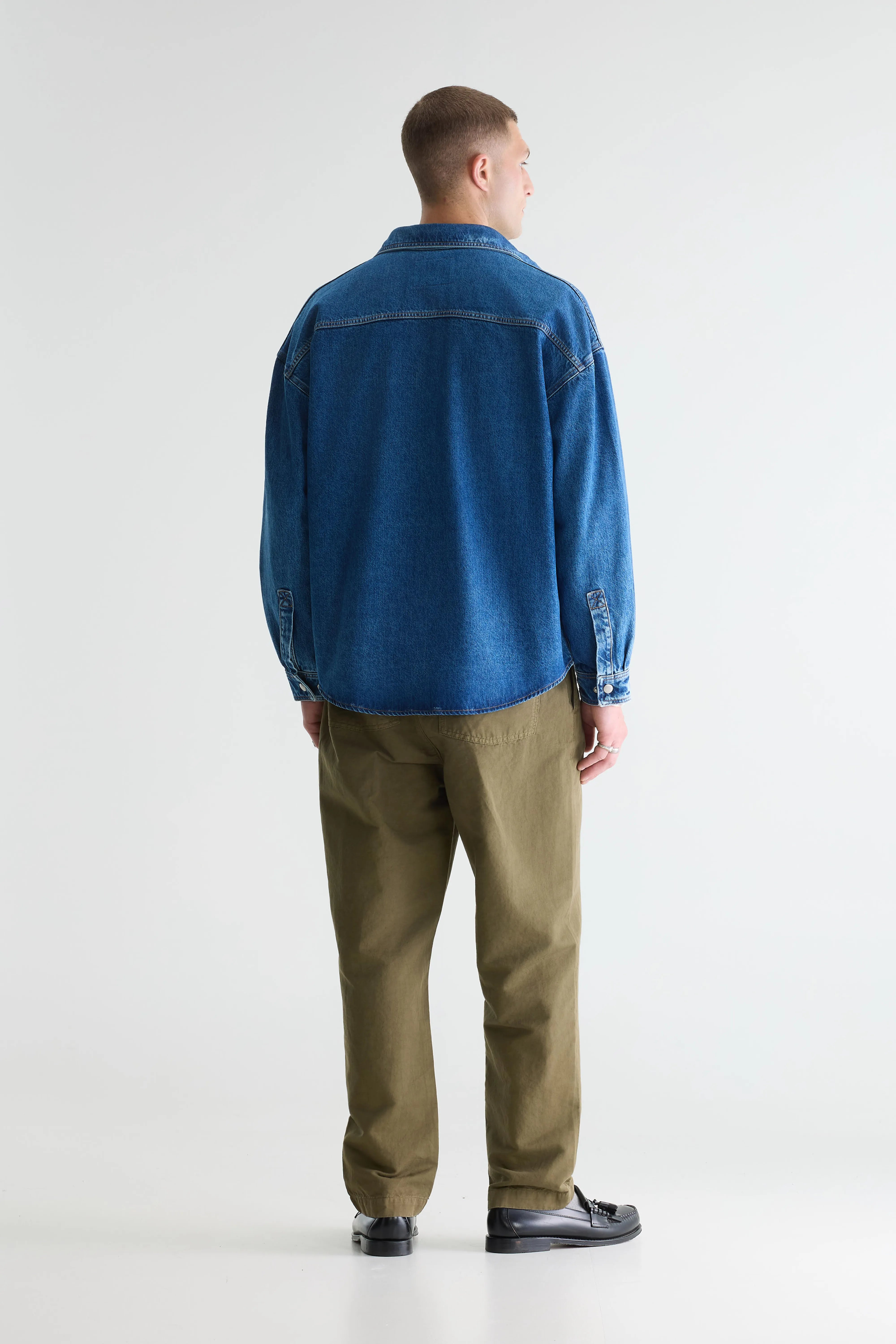 Poach denim overshirt (261 / M / MD BLUE MARBLE)