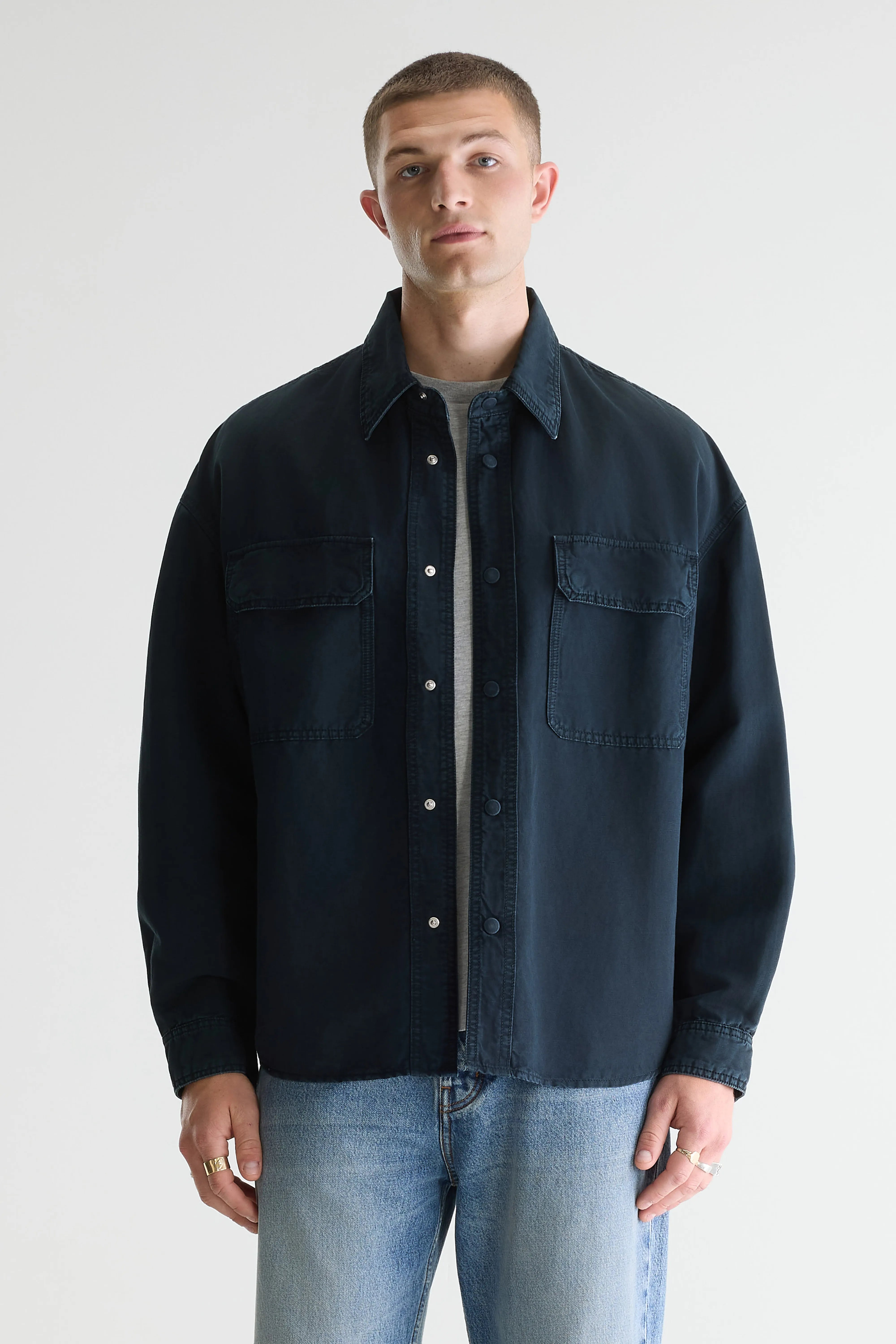 Poach Relaxed Overshirt - Jet set For Men | Bellerose