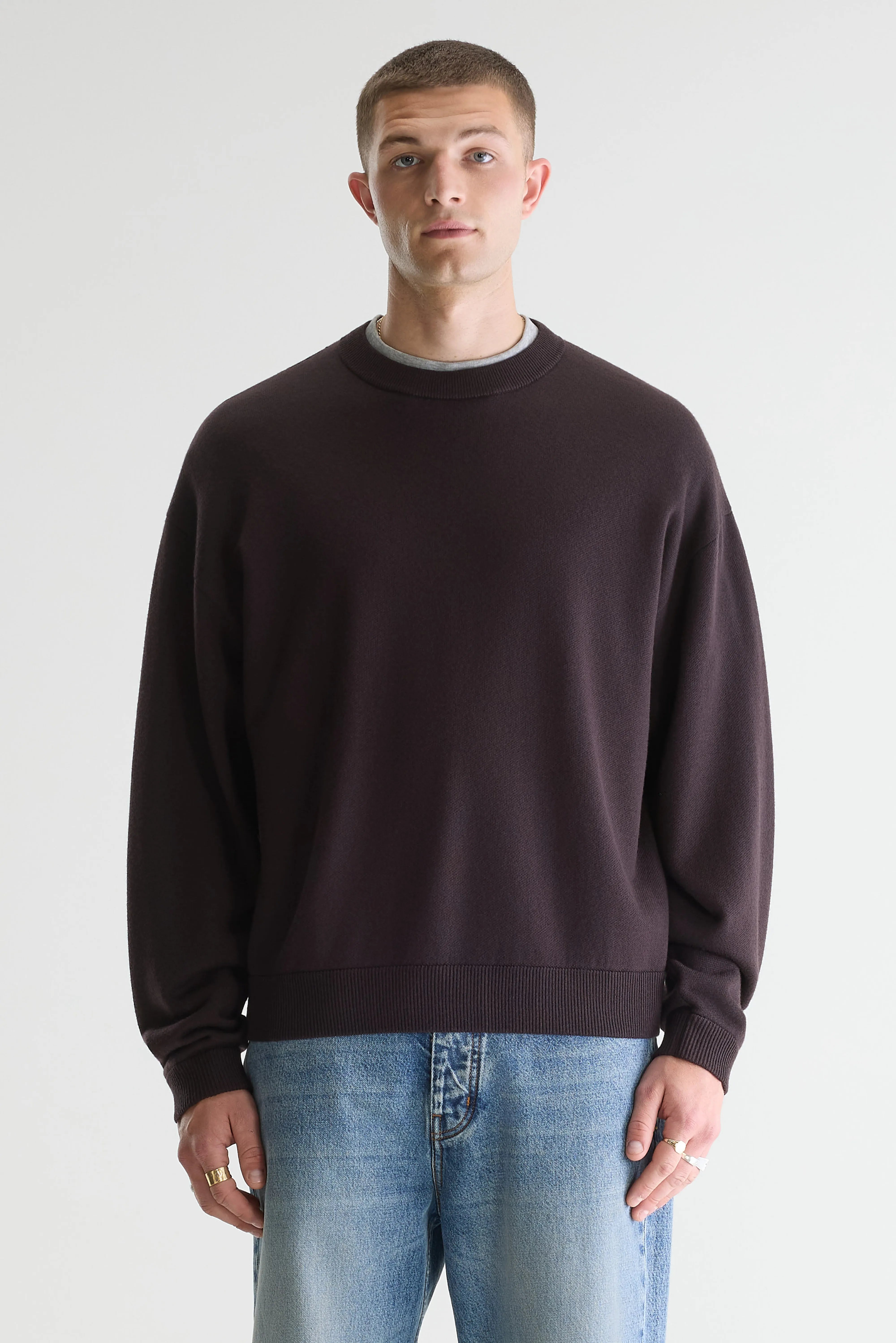 Siamo Trui Met Ronde Hals - Dark roast Voor Heren | Bellerose
