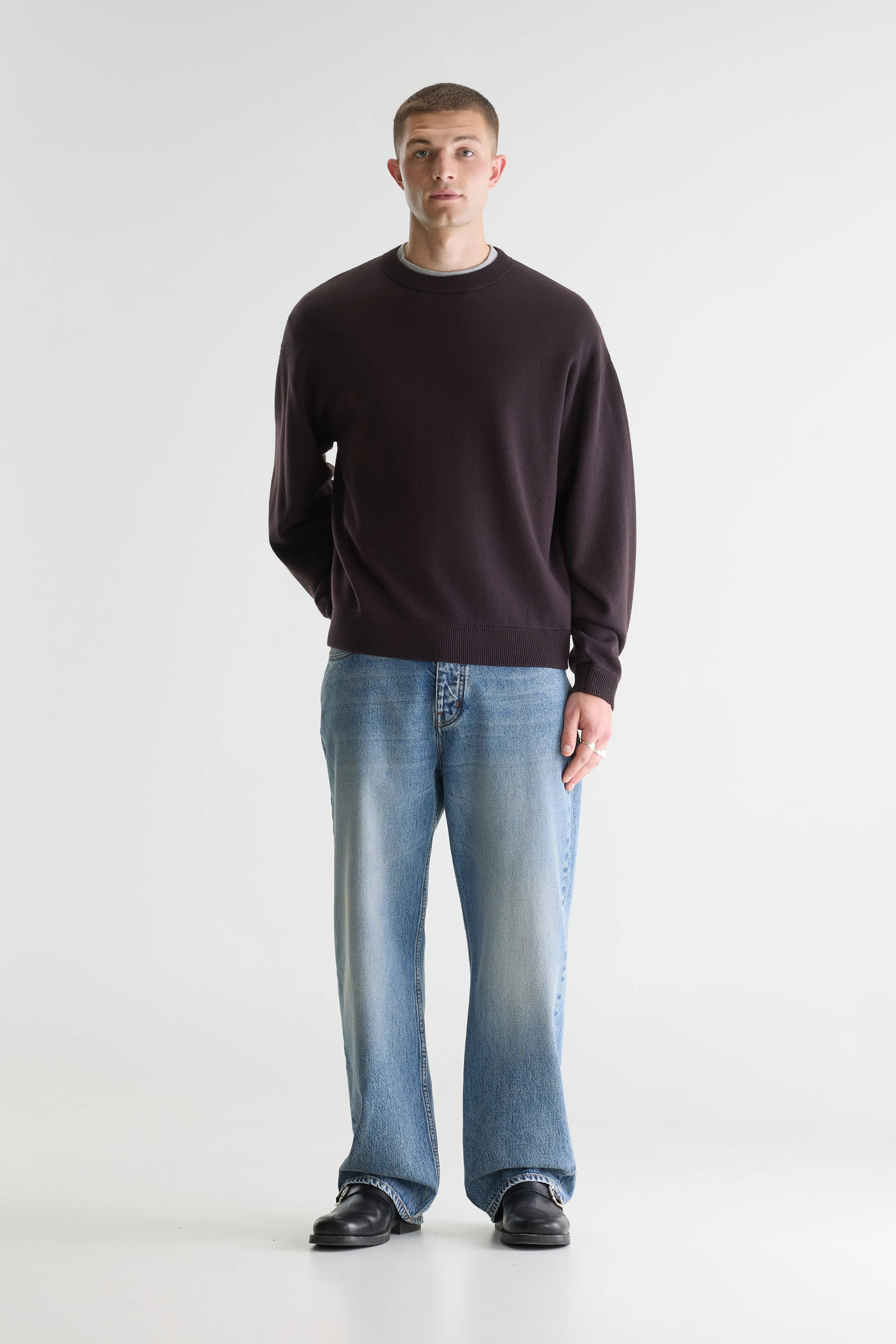 Siamo Trui Met Ronde Hals - Dark roast Voor Heren | Bellerose