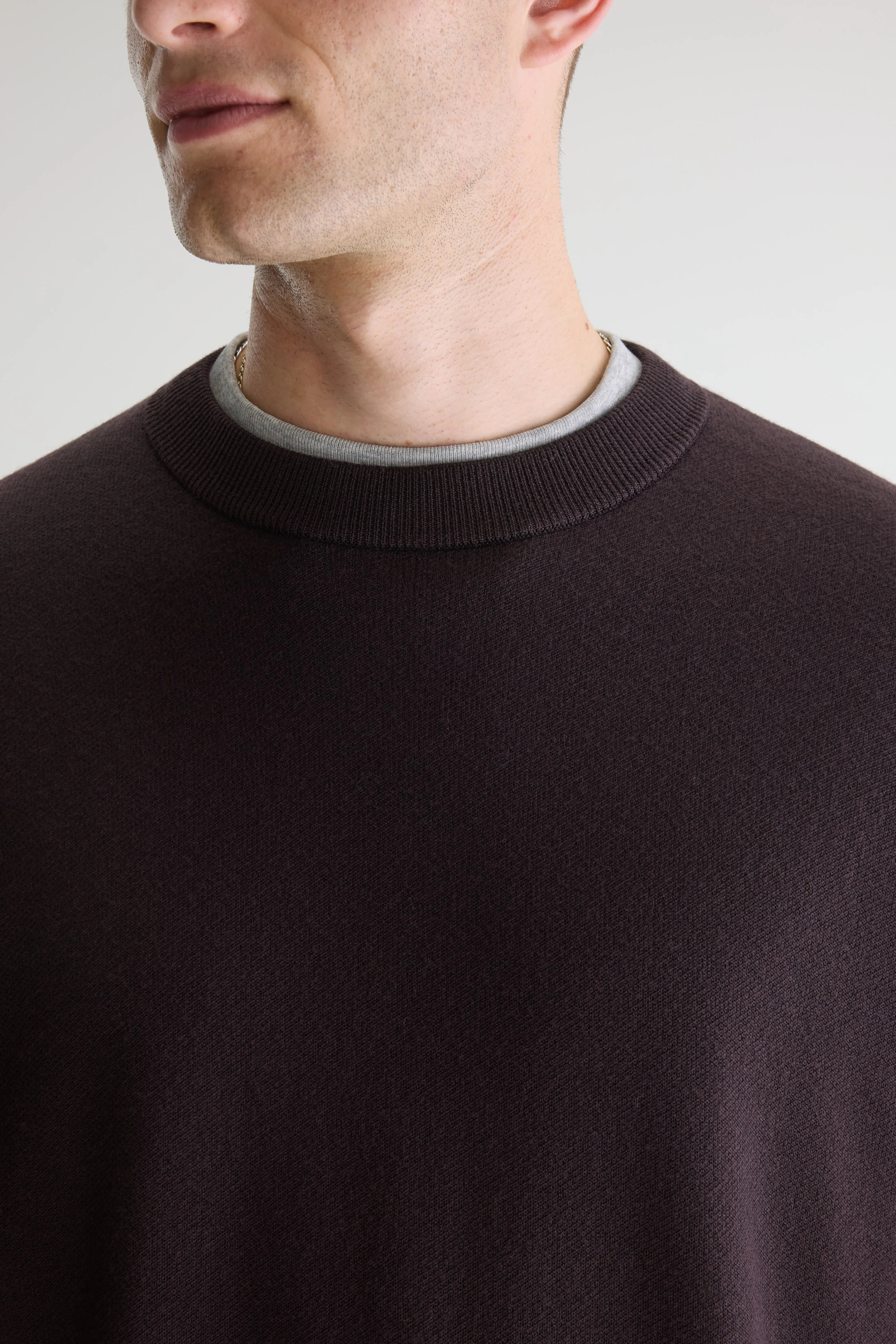 Siamo Trui Met Ronde Hals - Dark roast Voor Heren | Bellerose