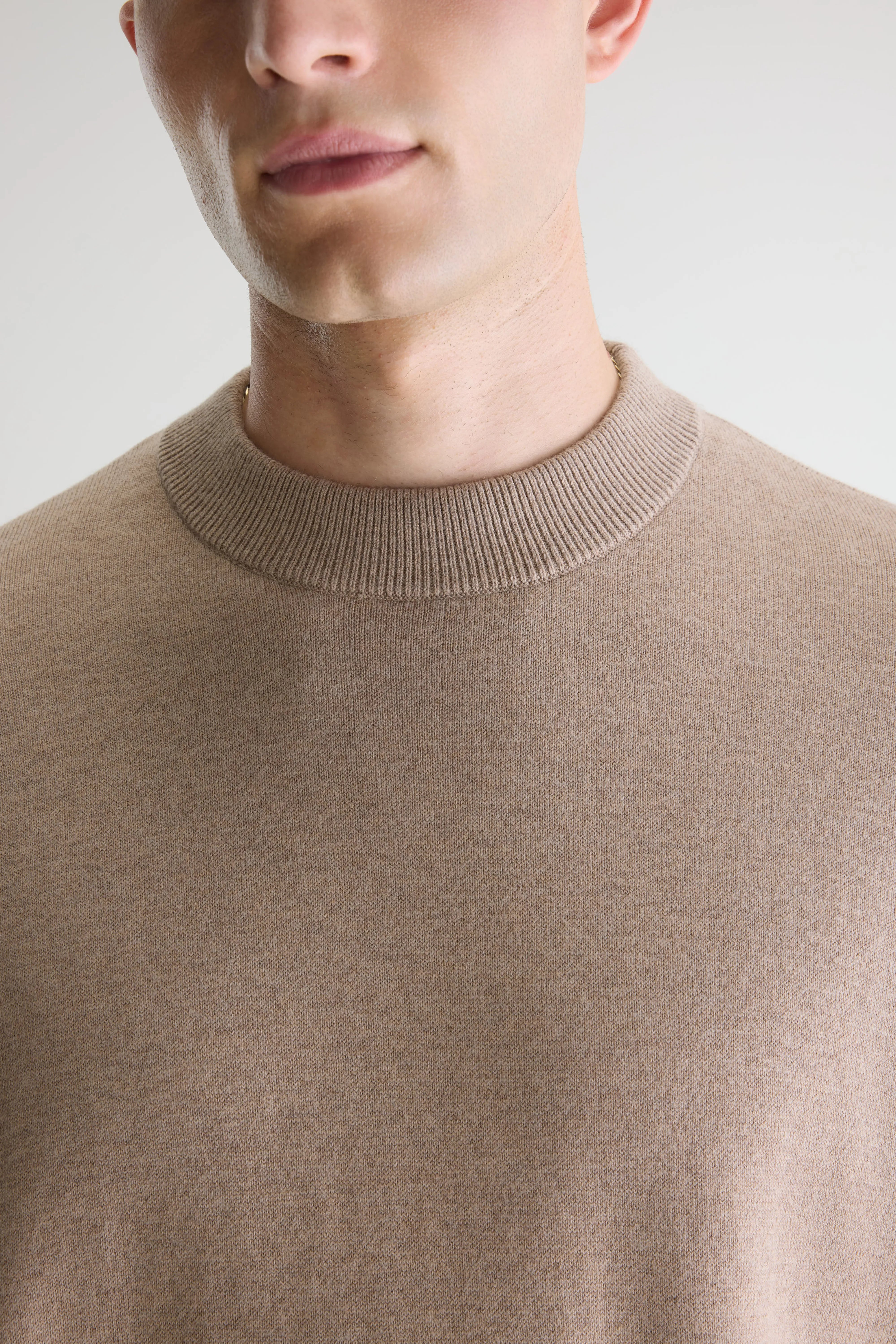 Geolem Trui Met Ronde Hals - Chino / Oyster Voor Heren | Bellerose