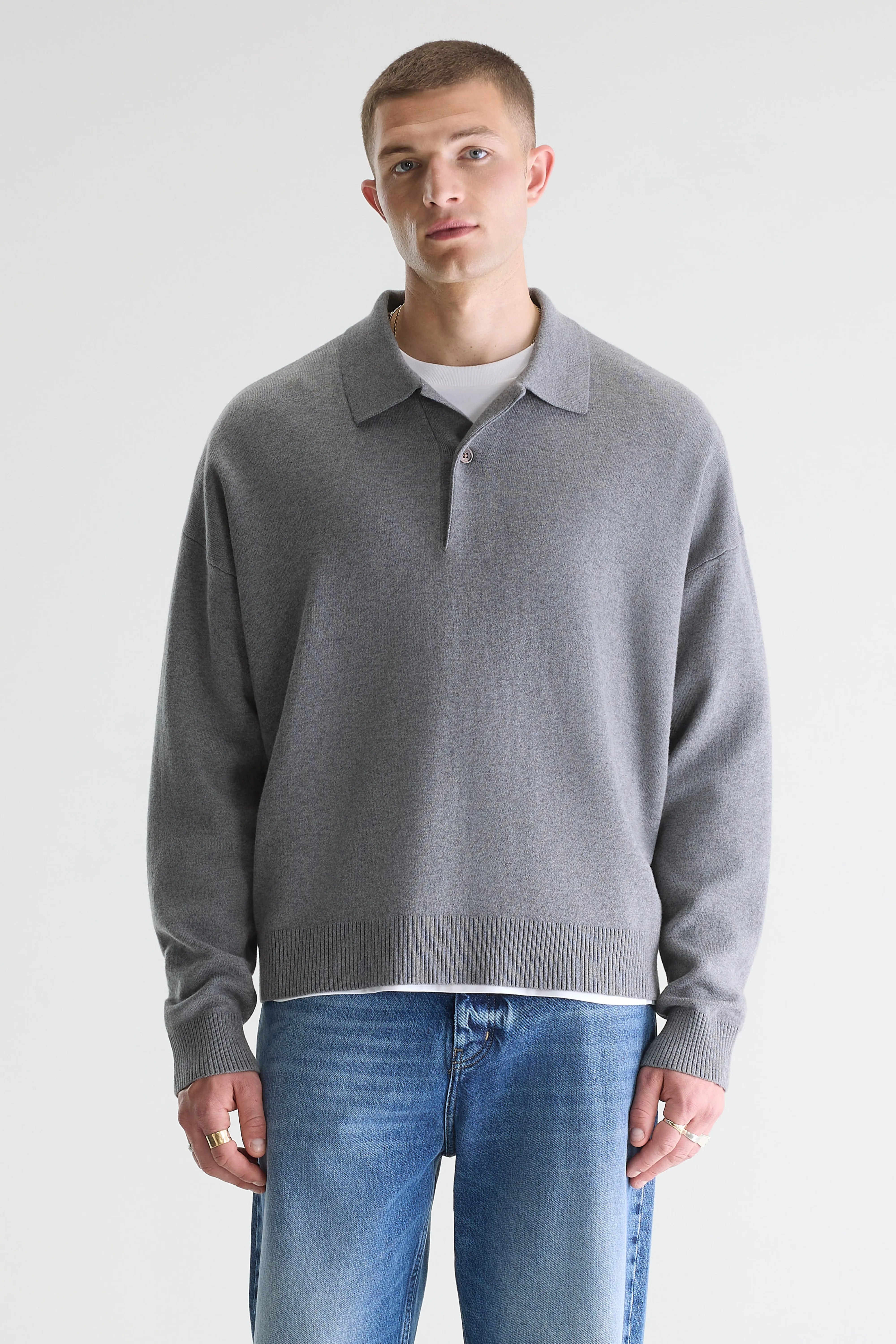 Pull Col Roulé Geobo - Mid grey / Oyster Pour Homme | Bellerose