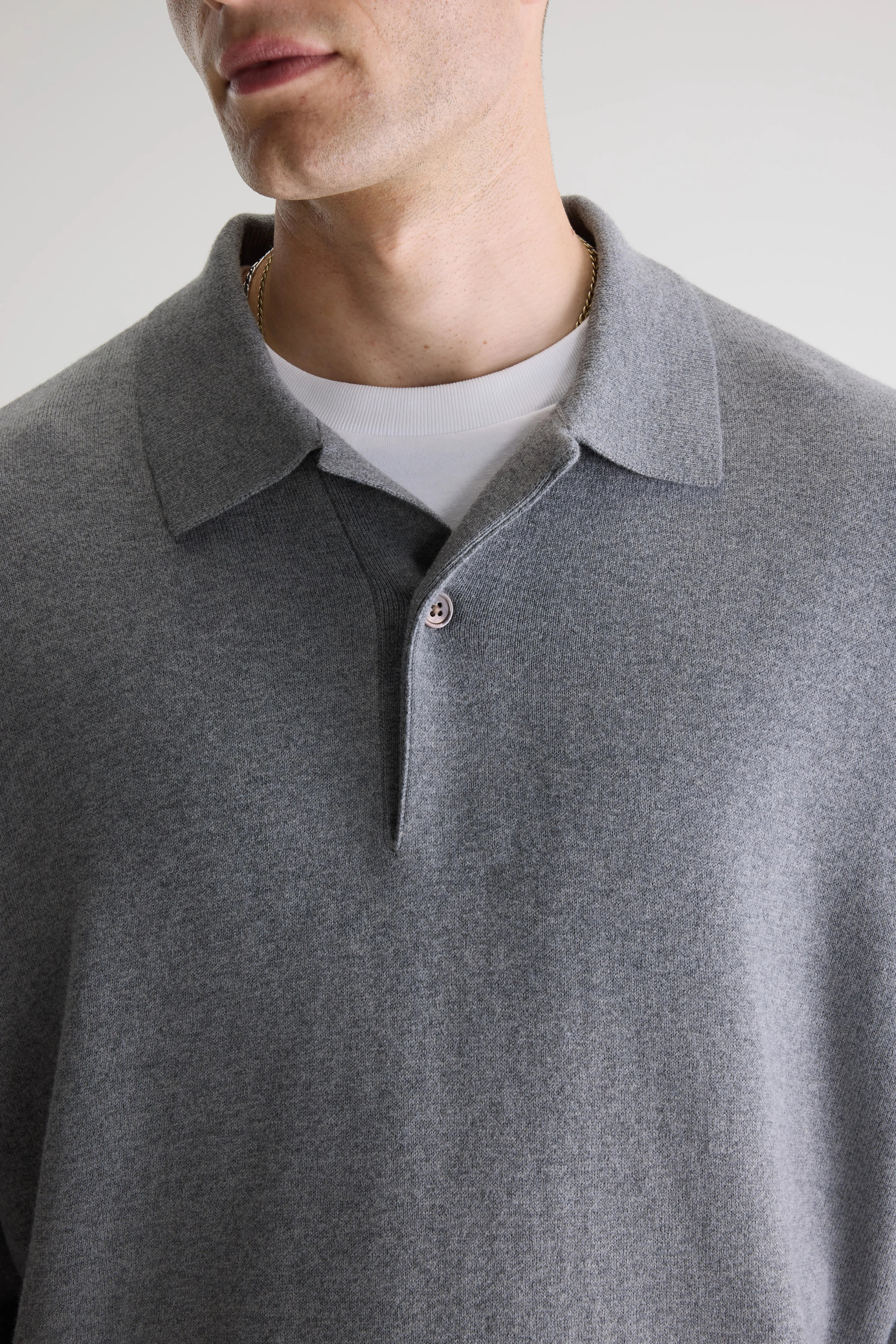Geobo Polo Neck Sweater - Mid grey / Oyster For Men | Bellerose