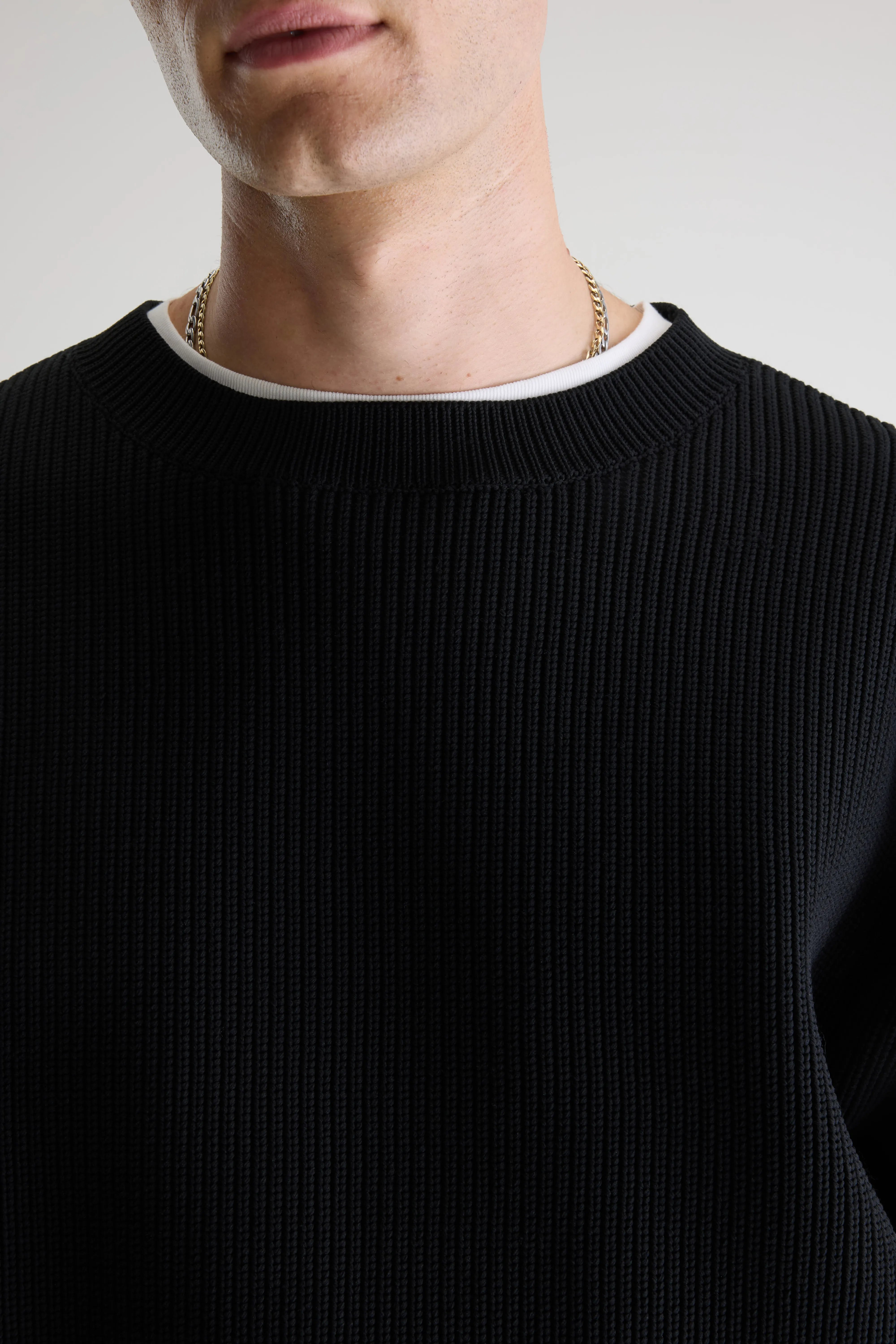 Alyes gestructureerde trui (261 / M / BLACK)