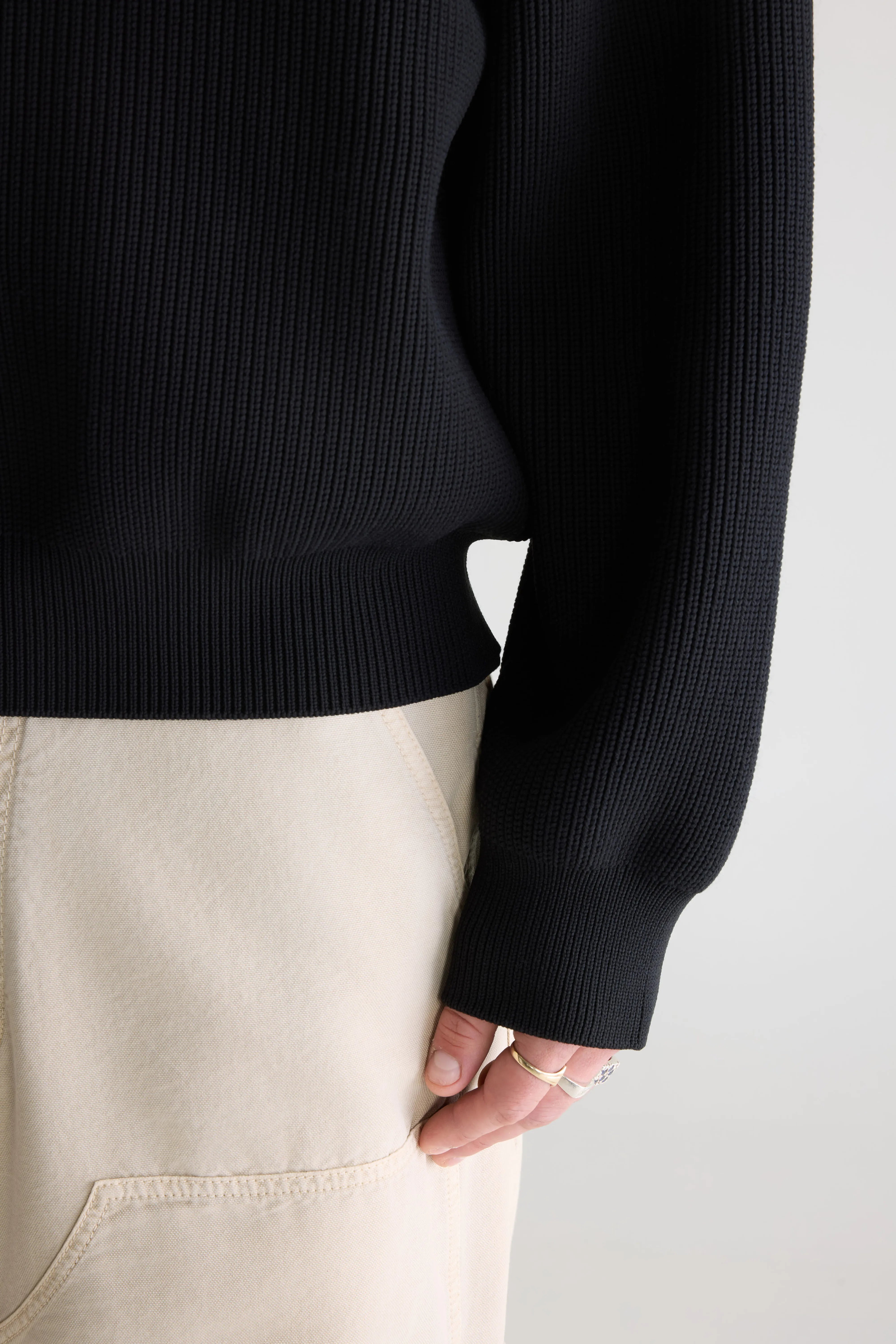 Alyes Structured Sweater - Black For Men | Bellerose
