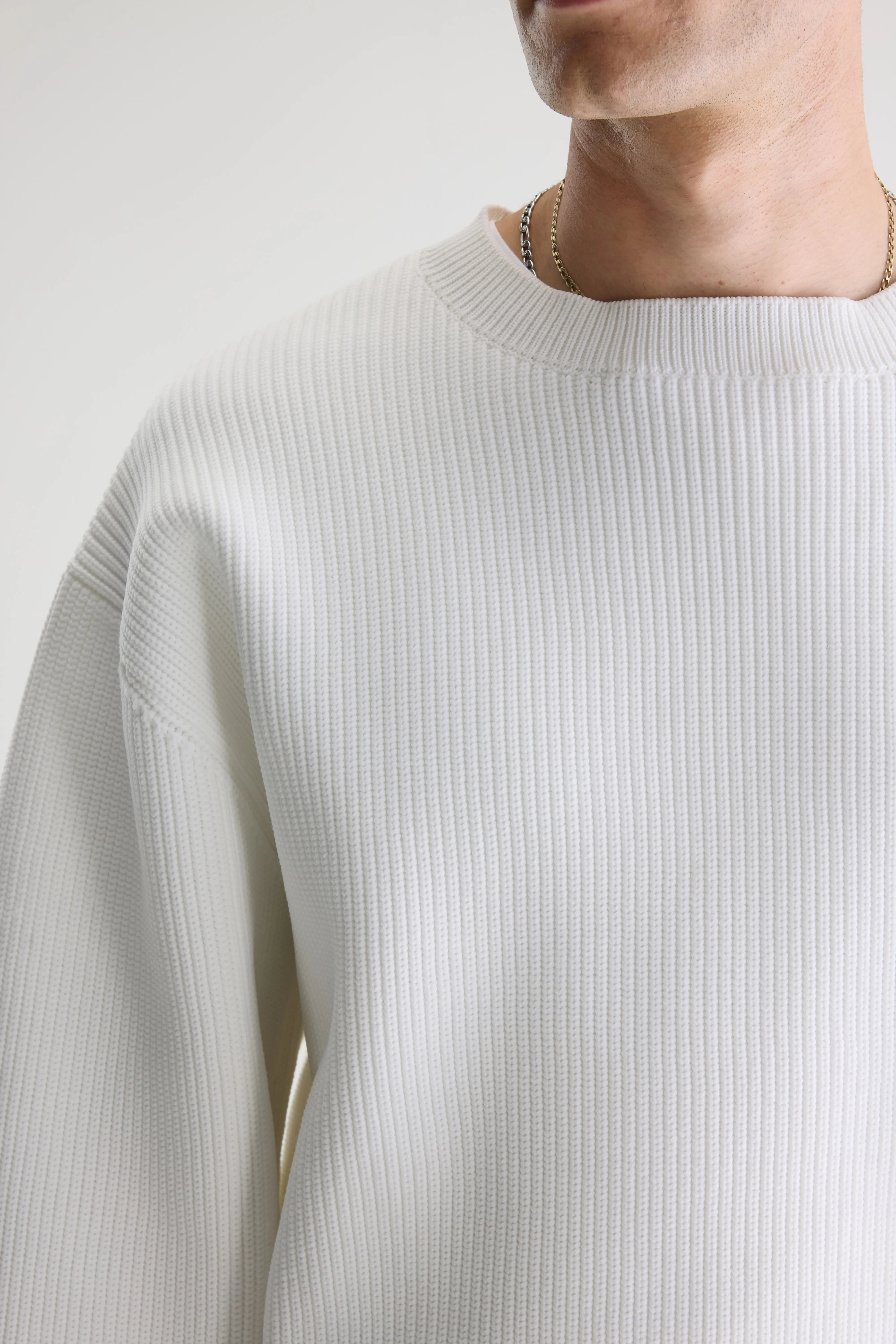 Alyes Structured Sweater - White For Men | Bellerose