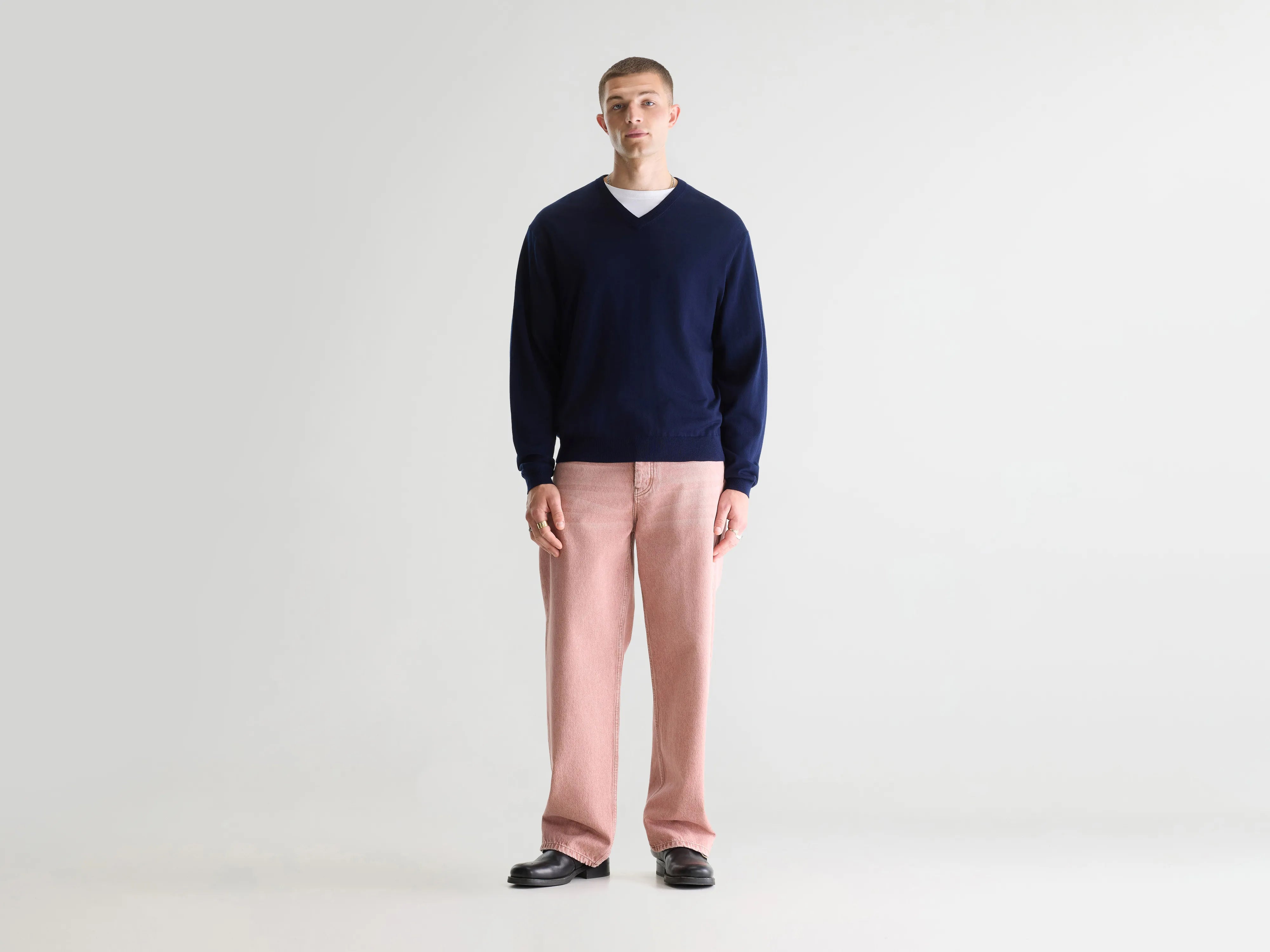 Dilwy trui met V-hals (261 / M / NAVY)