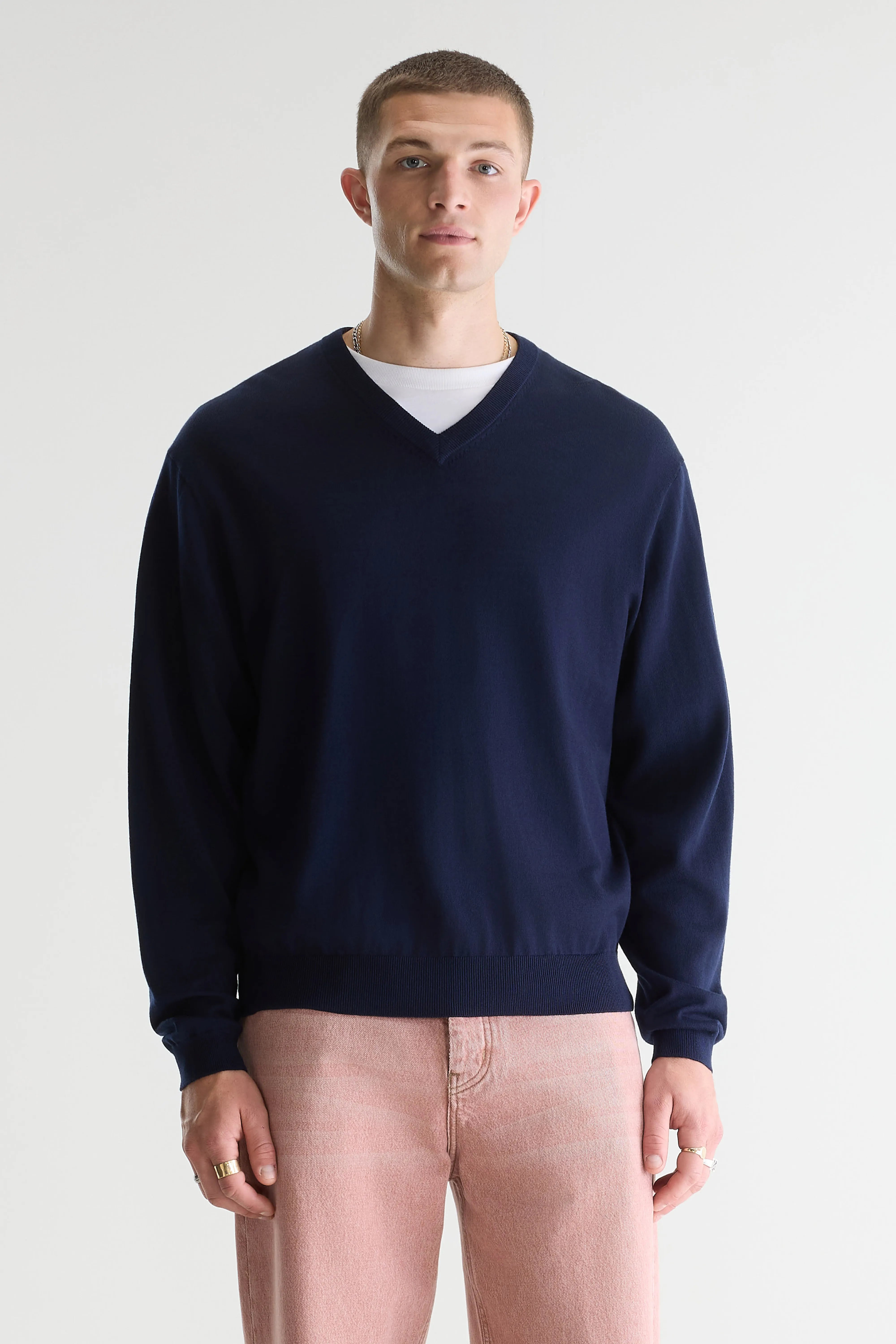 Dilwy Trui Met V-hals - Navy Voor Heren | Bellerose