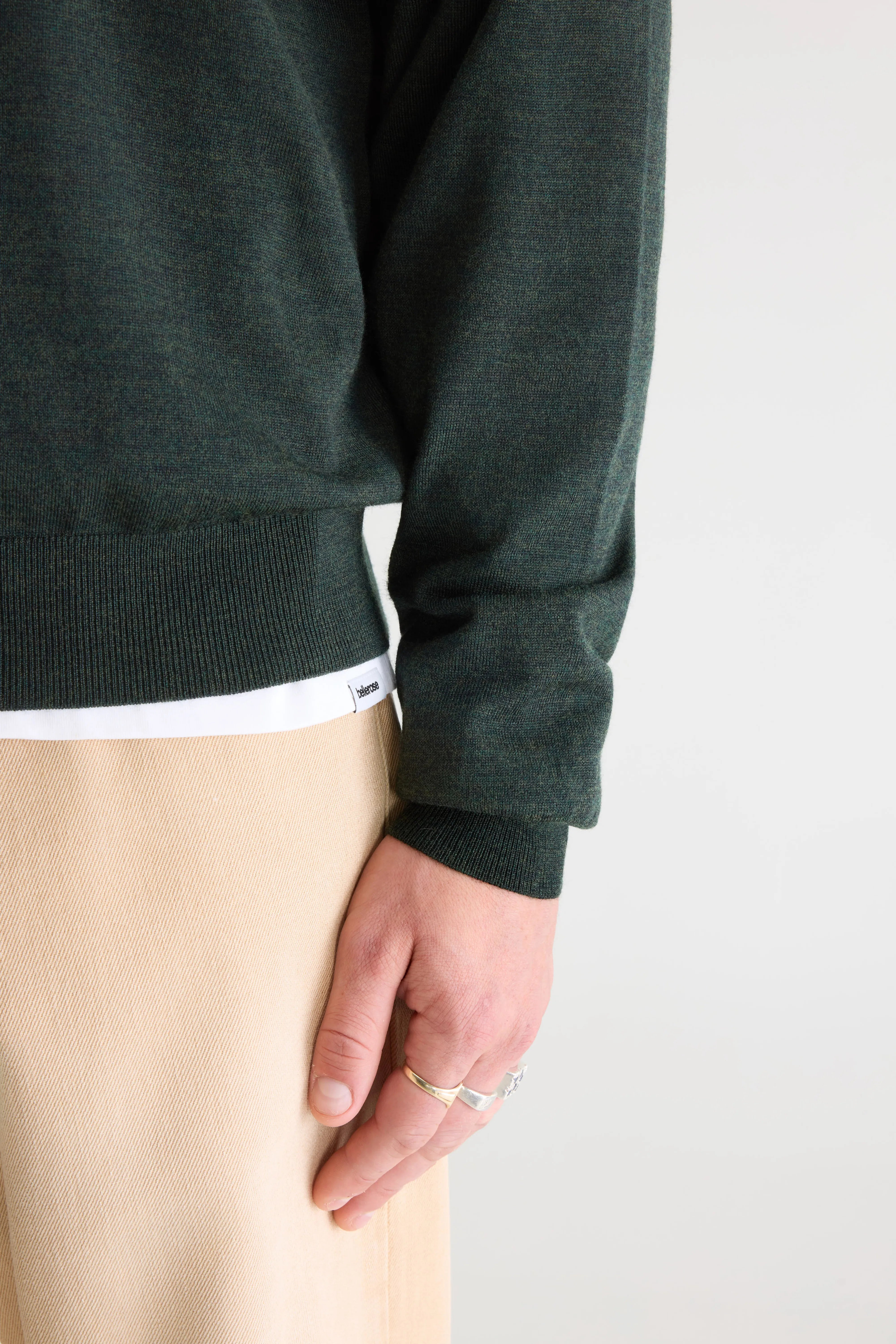 Pull Col V Dilwy - Dark olive Pour Homme | Bellerose