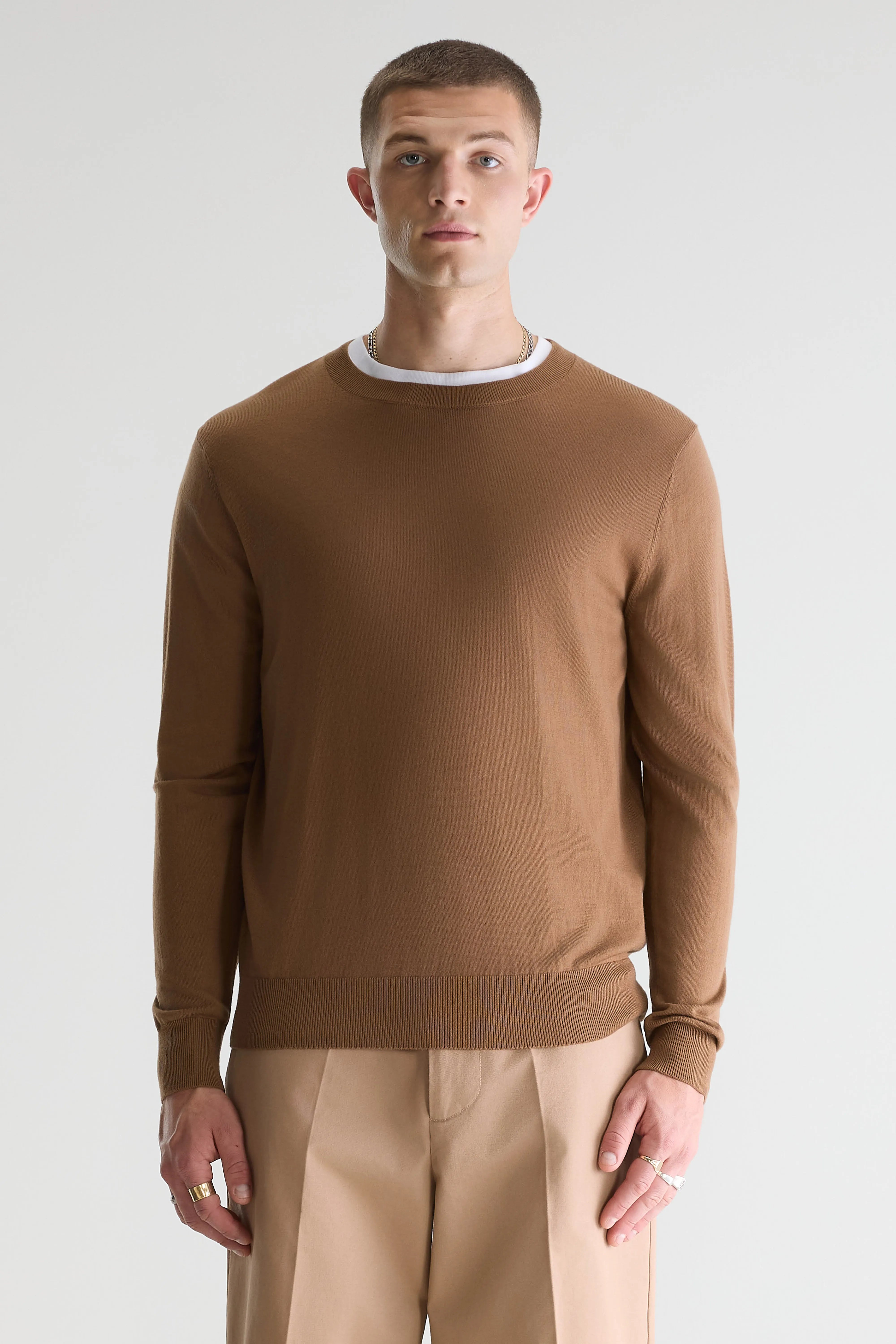 Dilliv Trui Met Ronde Hals - Caramel Voor Heren | Bellerose