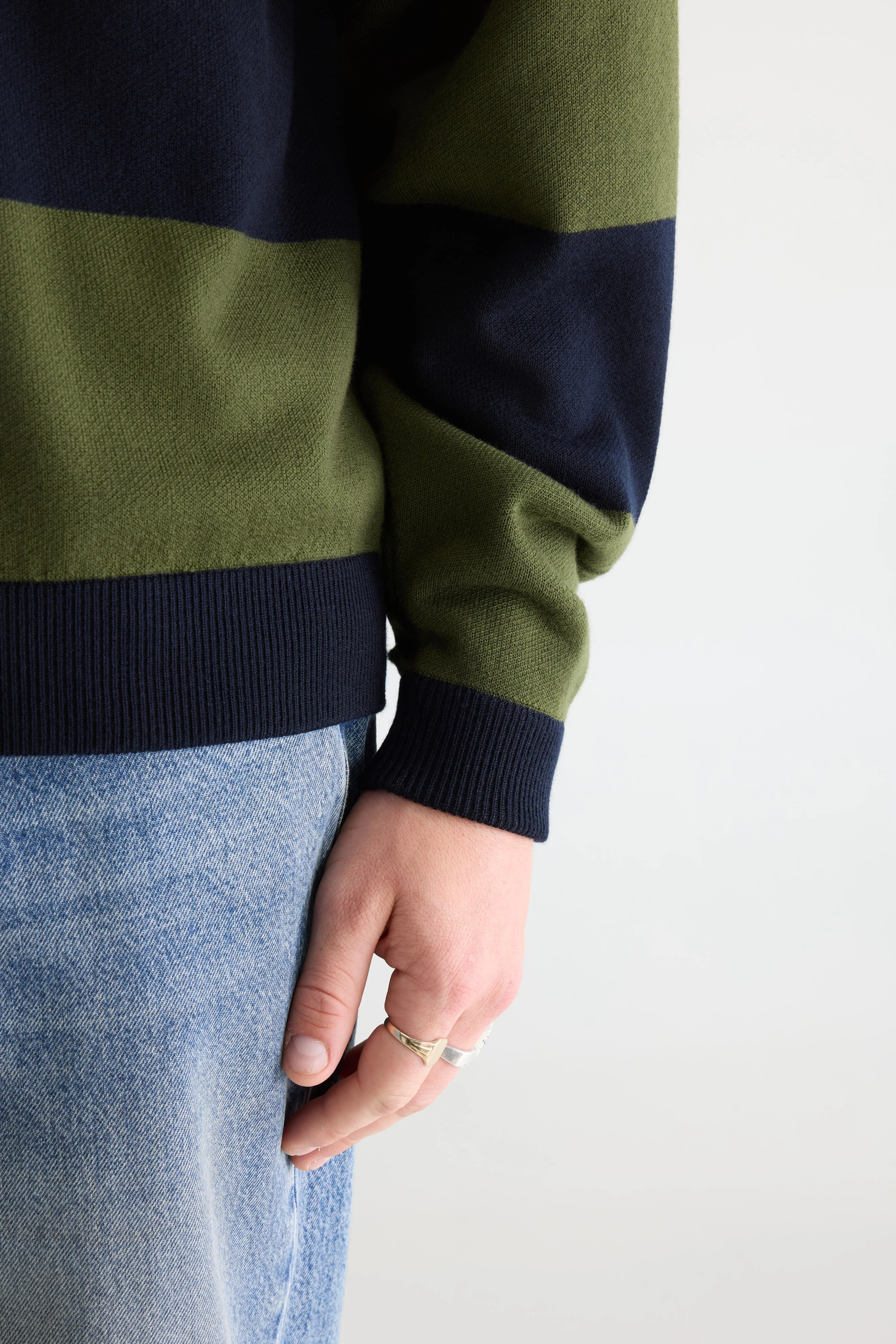 Siaze Striped Polo - Military / Navy For Men | Bellerose