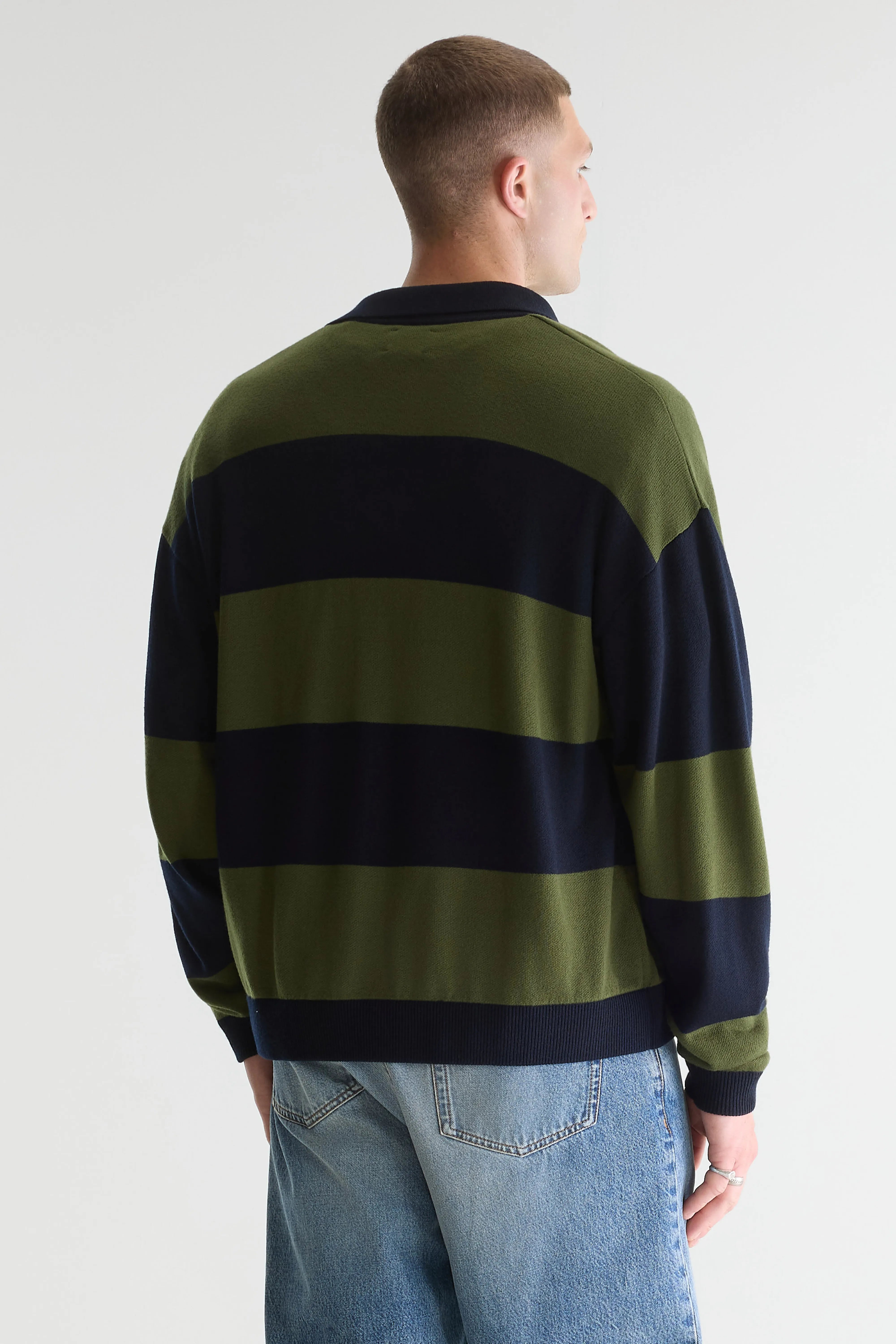 Siaze Striped Polo - Military / Navy For Men | Bellerose
