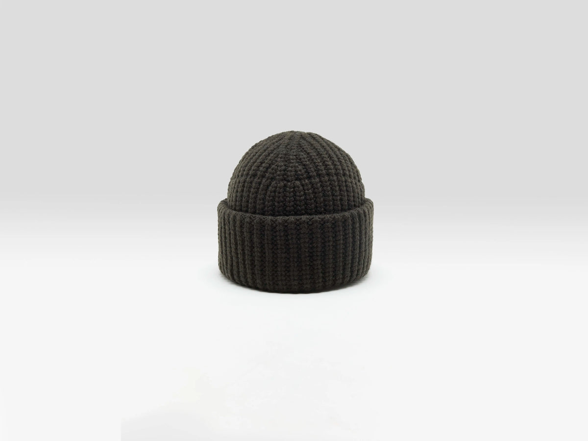 In the attic cross lamé beanie archive Olive green wool classic hat - Men | Bellerose
